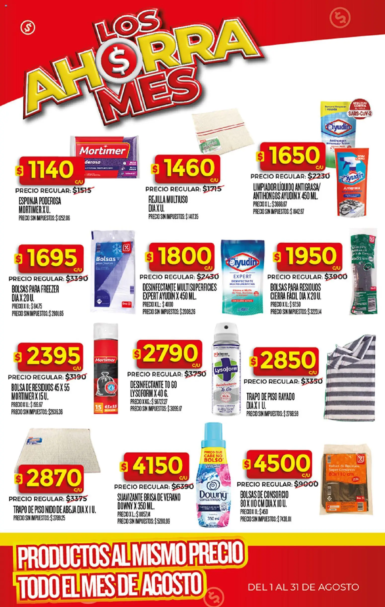 Supermercado DIA Ahorra Mes - Agosto │ válido desde el 03/08/2026 | Página: 14 | Productos: Bolsa, Bolso, Suavizante, Limpiador