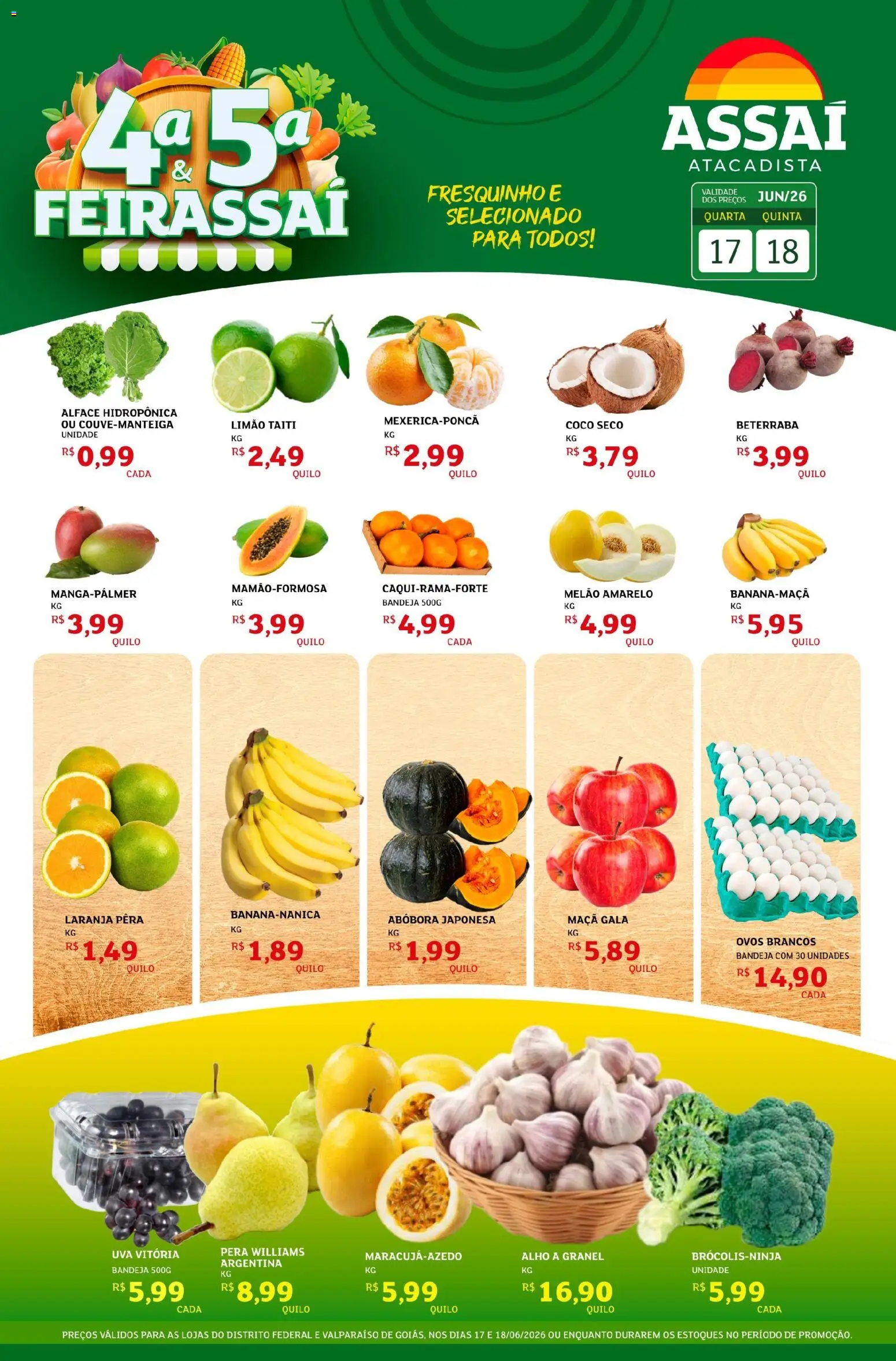 Assaí Atacadista Folheto - válido de 17.06.2026 | Página: 1 | Produtos: Coco, Melão, Ovos, Bandeja