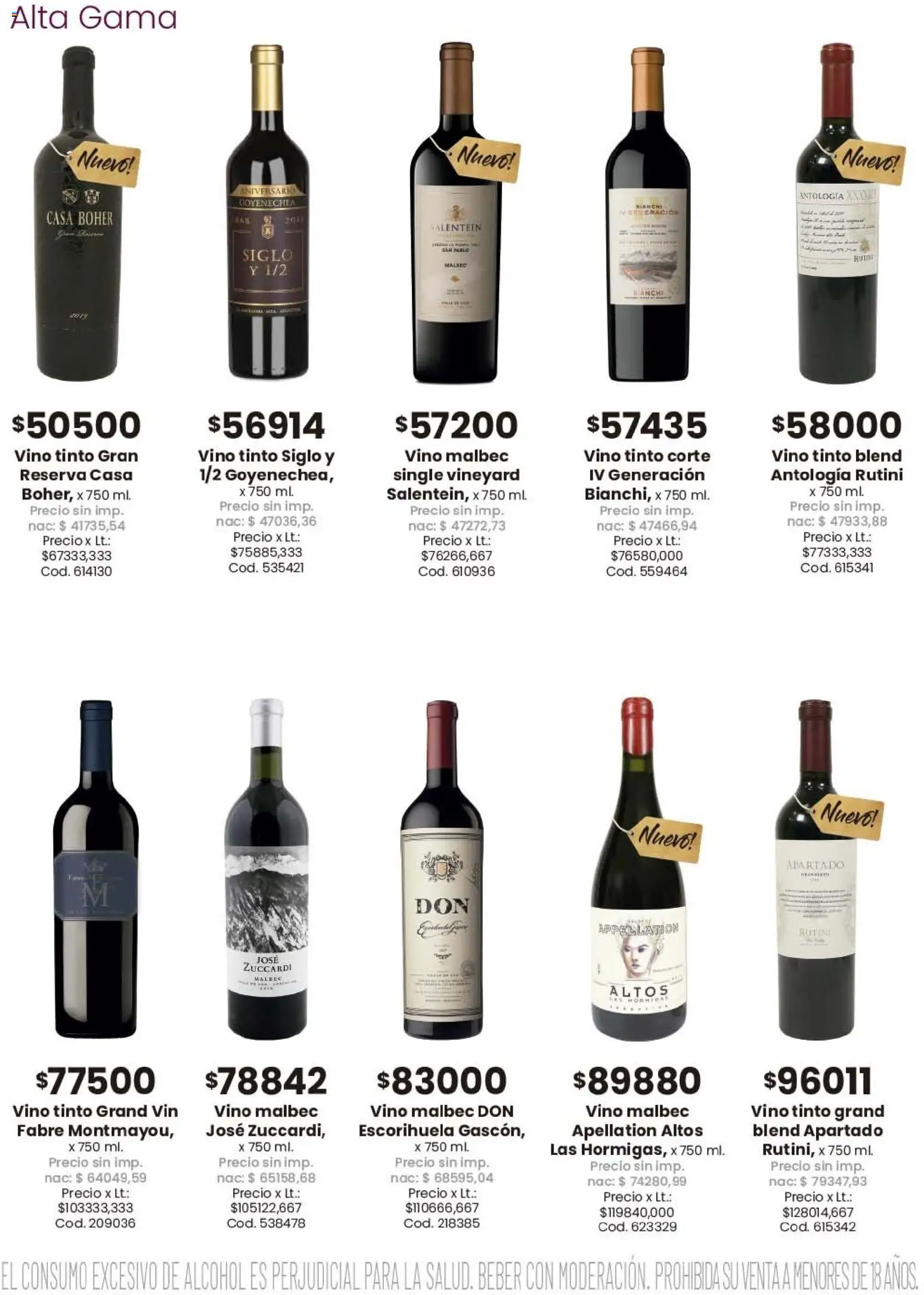 Coto - EL CONSUMO EXCESIVO DE ALCOHOL │ válido desde el 08.06.2026 | Página: 18 | Productos: Vino