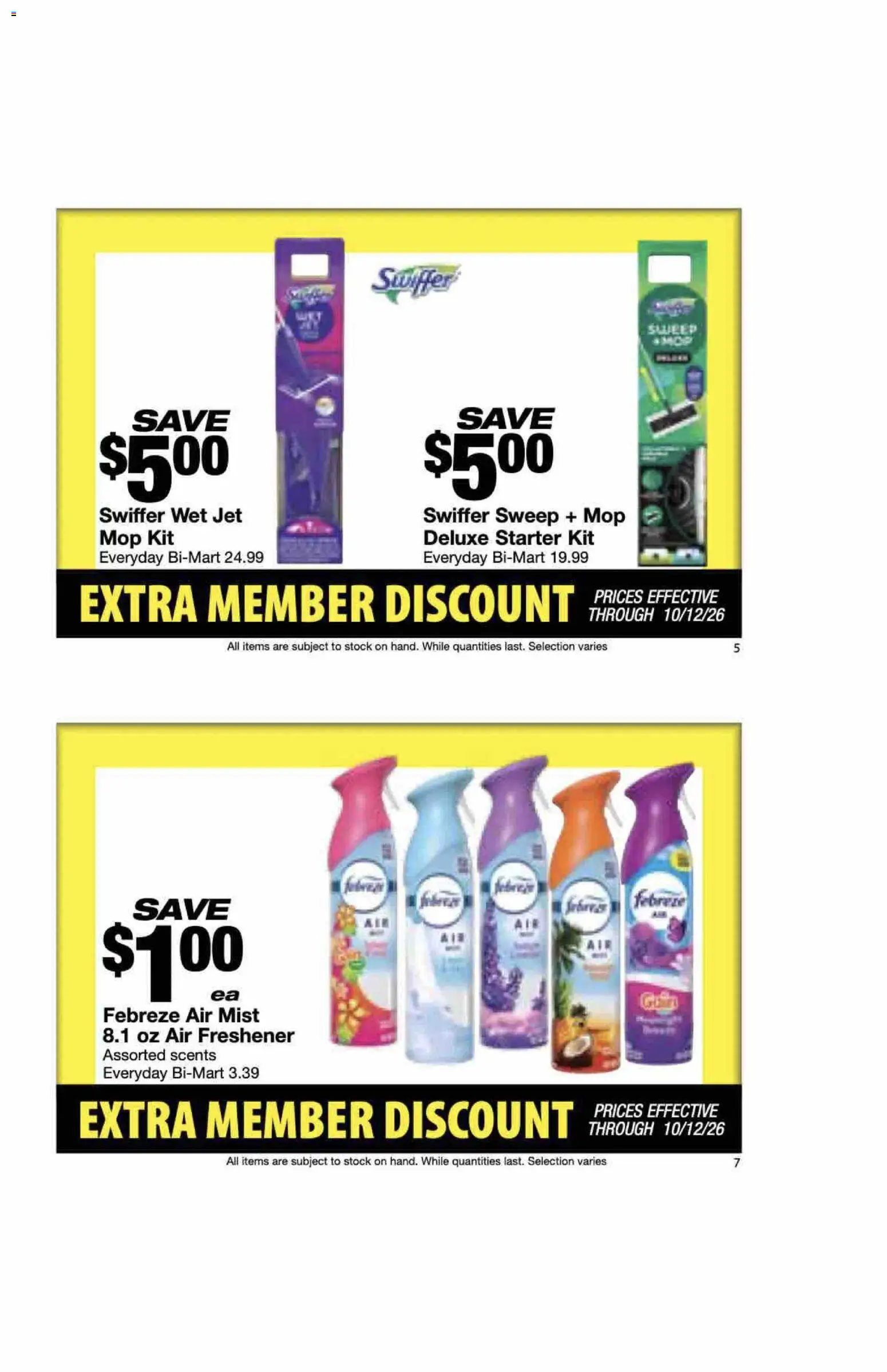 Bi-Mart Extra Member Discount Book - valid from 09/28/2026 | Page: 5 | Products: Air freshener, Starter, Mop