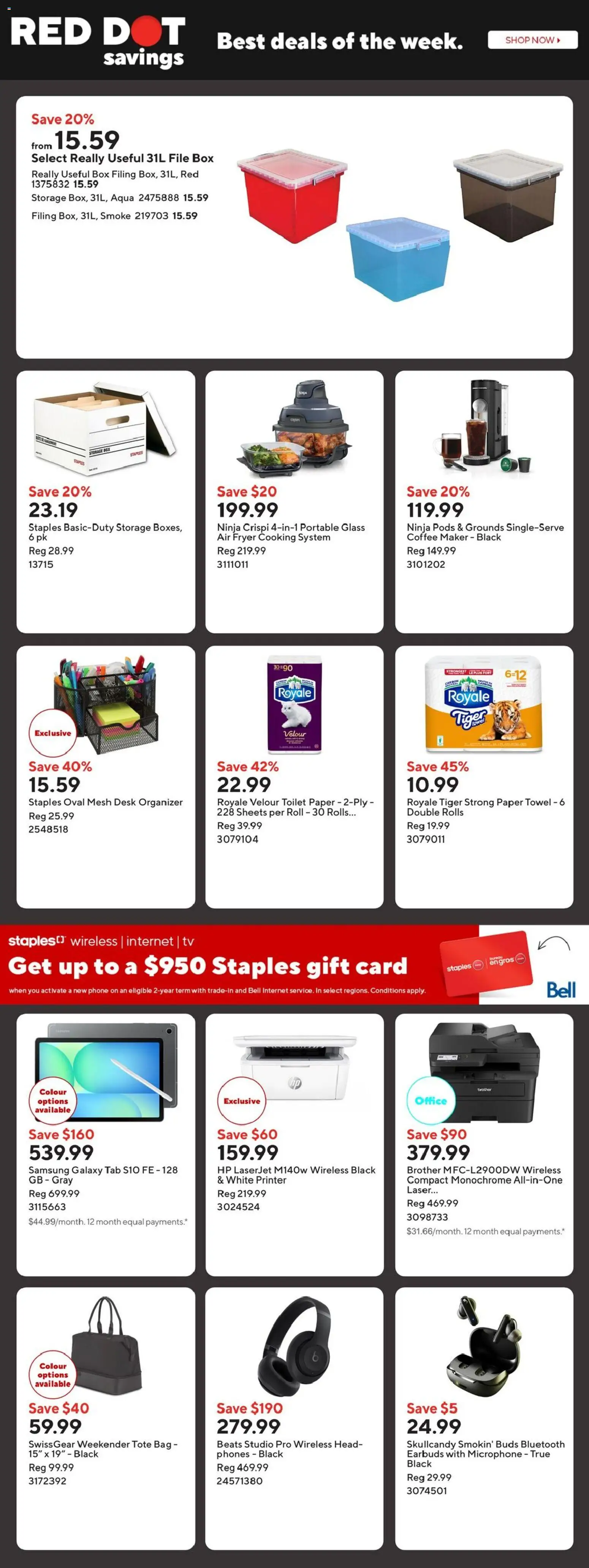 Staples flyer valid from 29.05.2026 | Page: 2 | Products: Phone, Tv, Microphone, Coffee