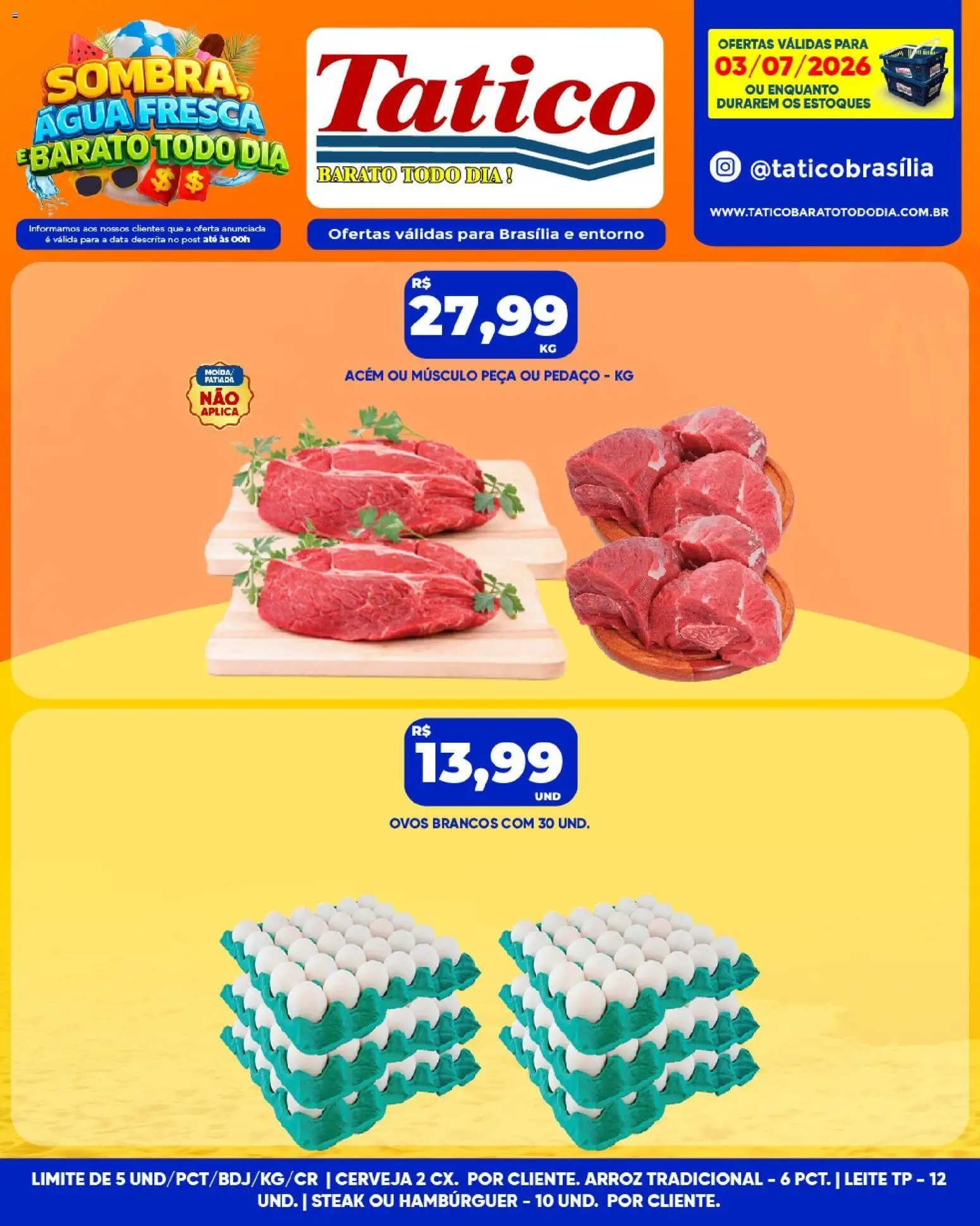 Tatico Folheto - válido de 03/07/2026 | Página: 11 | Produtos: Leite, Ovos, Cerveja, Hambúrguer