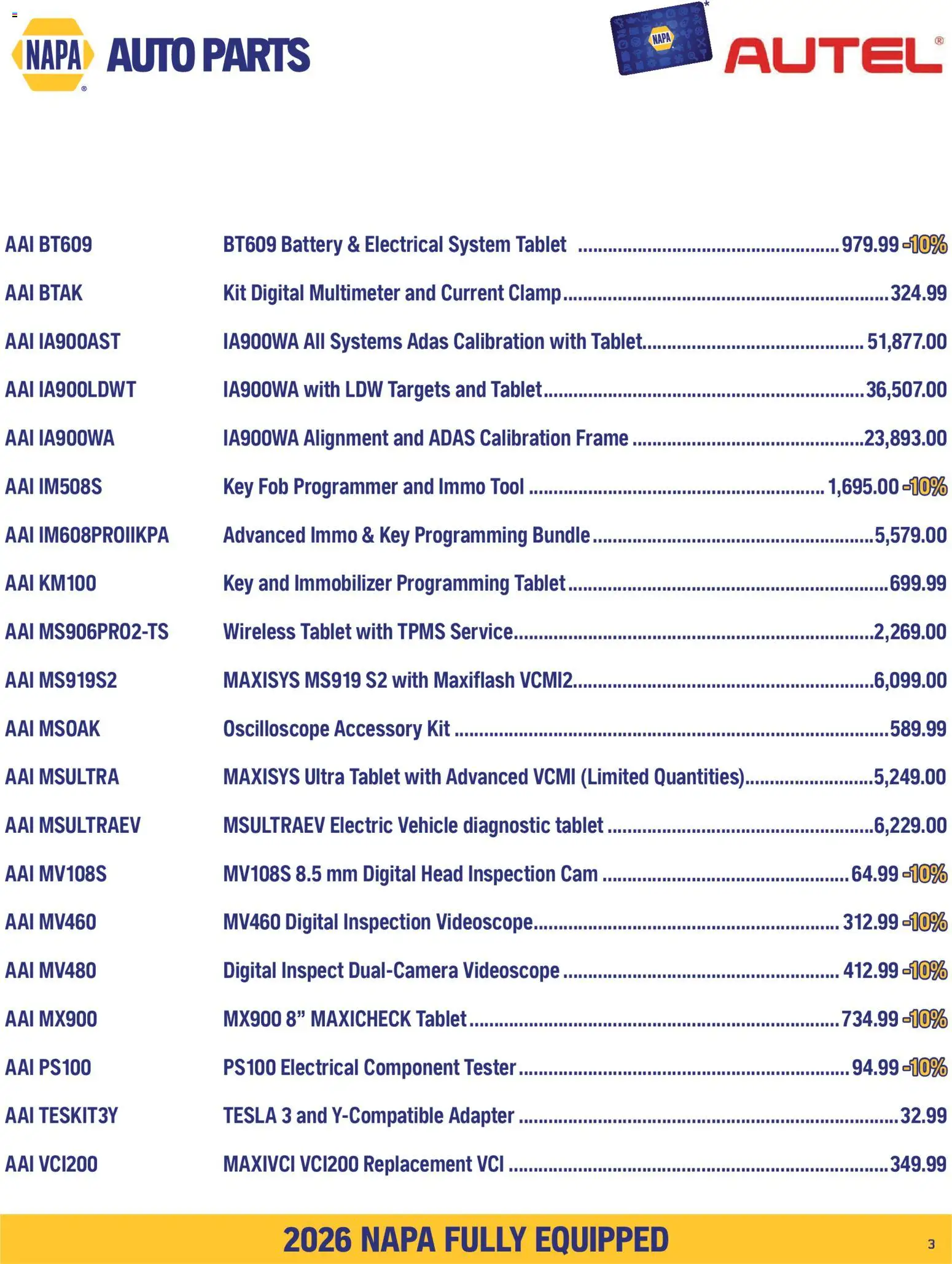 NAPA Auto Parts flyer valid from Sep 1, 2026 | Page: 5 | Products: Tablet, Adapter, Battery
