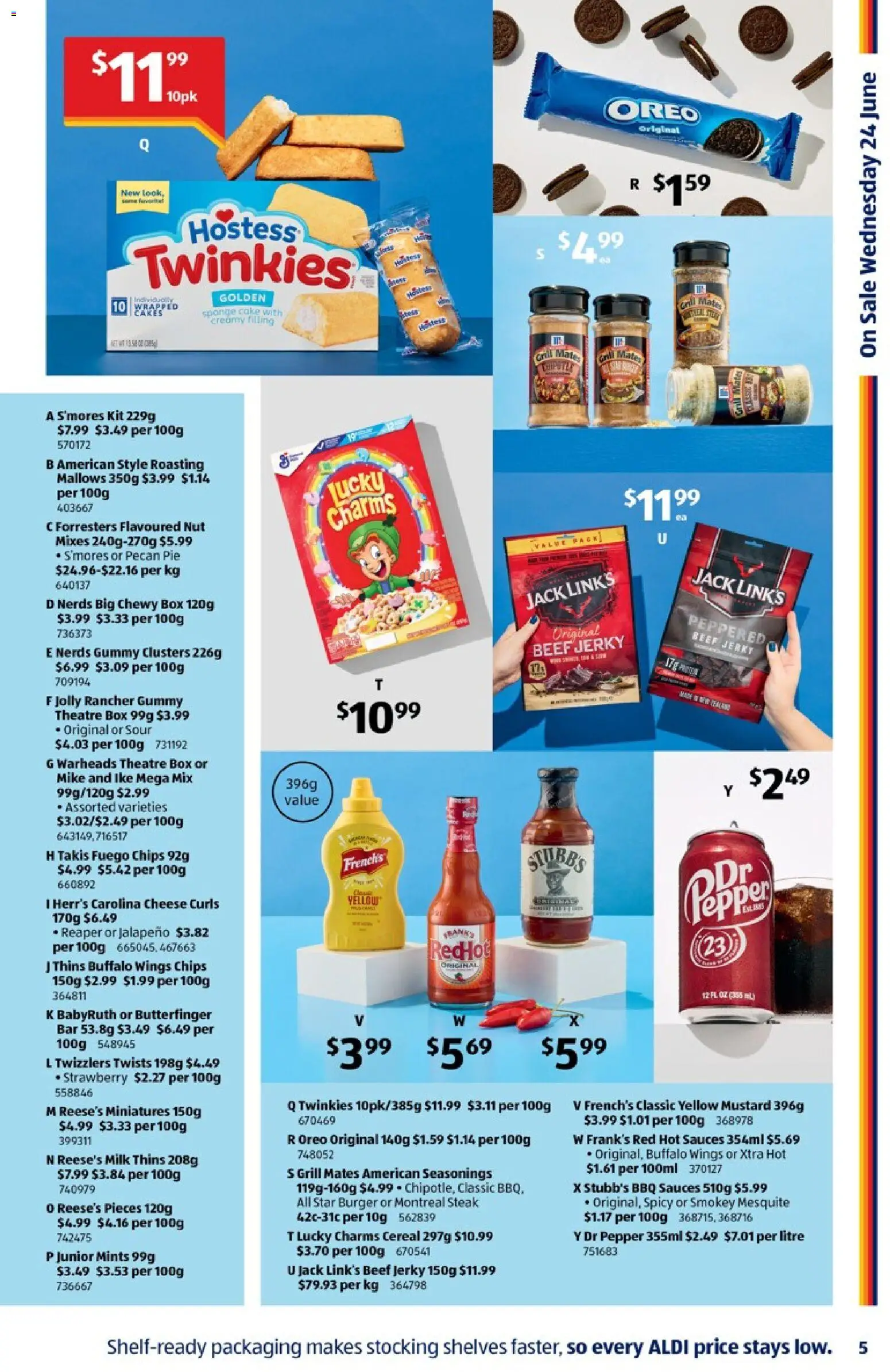 Aldi catalogue - valid from 24.06.2026 | Page: 5 | Products: Cheese, Chips, Pepper, Grill