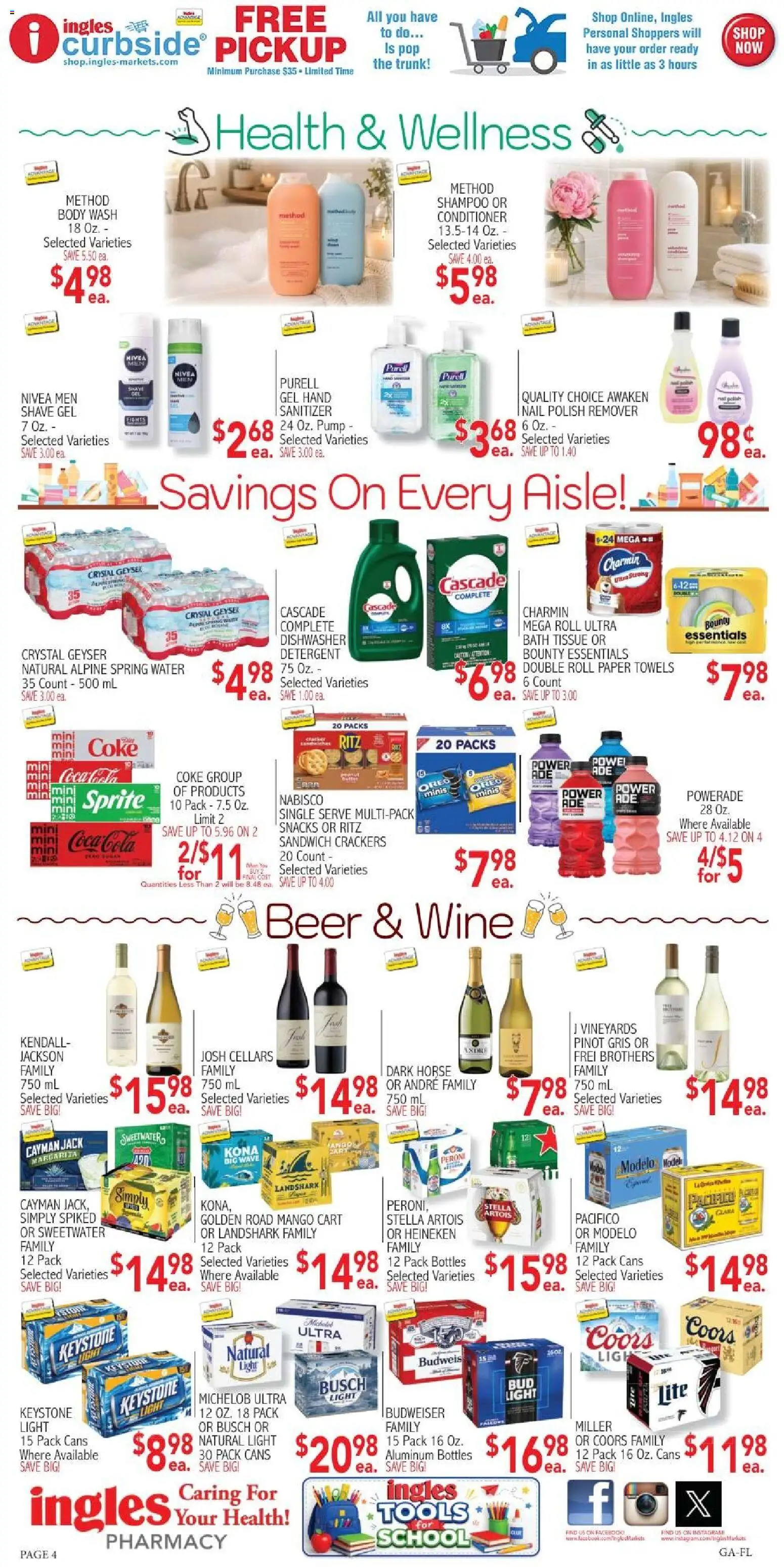 Ingles Weekly Ad - valid from 08/19/2026 | Page: 4 | Products: Nail, Conditioner, Shave Gel, Sprite