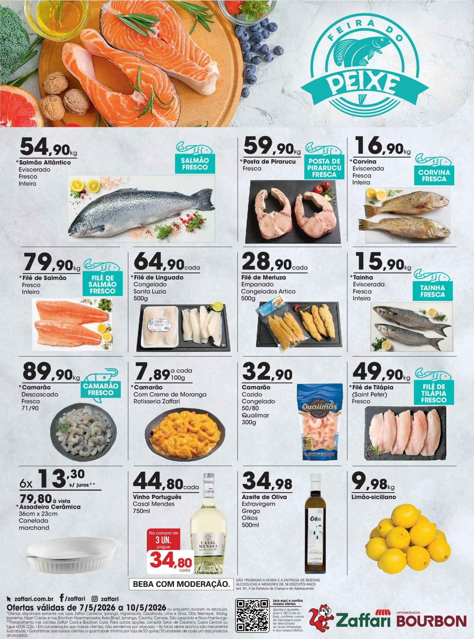 Zaffari Folheto - válido de 07.05.2026 | Página: 1 | Produtos: Moranga, Caixa, Linguado, Assadeira