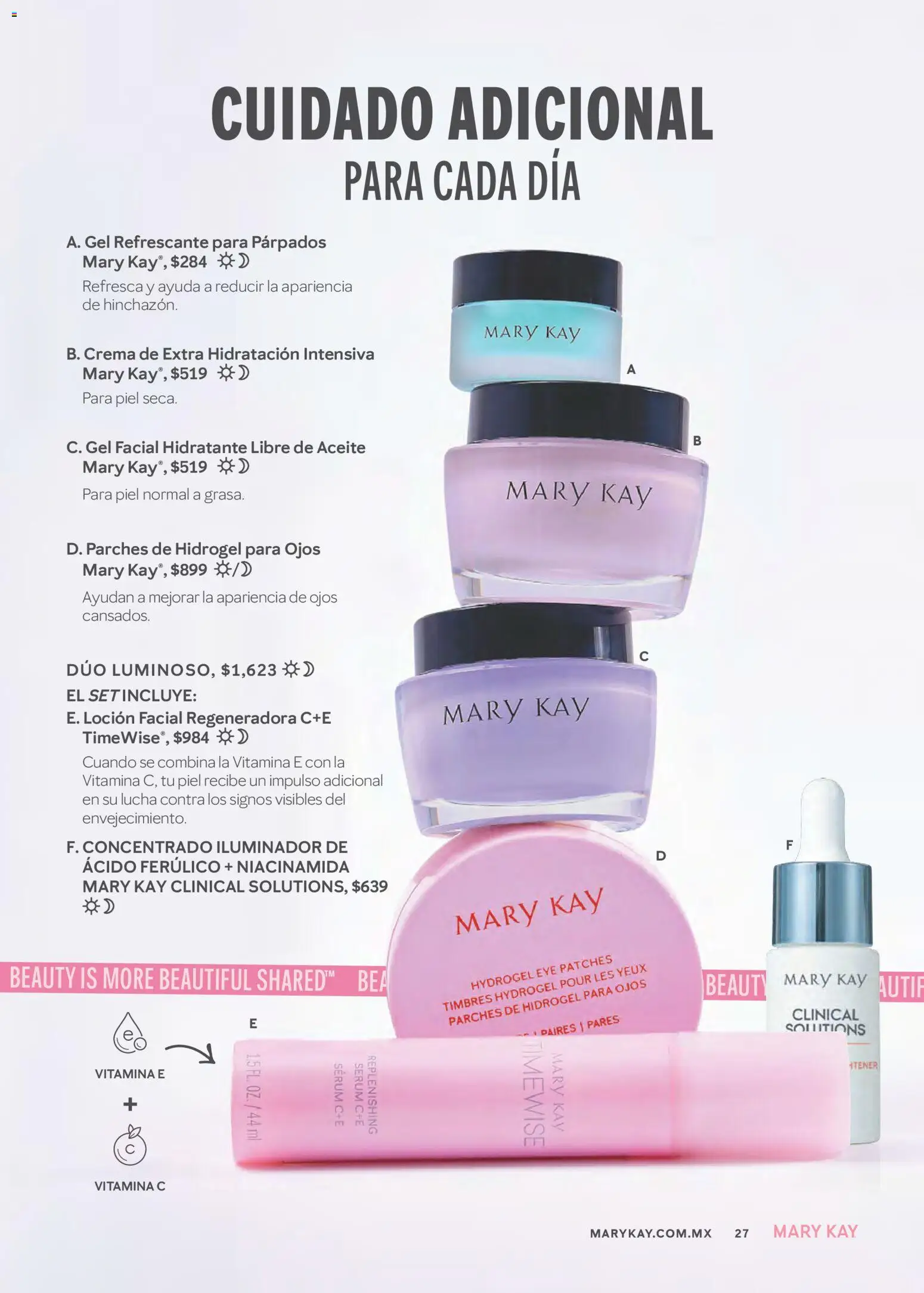 Nuevas ofertas de Mary Kay válidas en toda la República Mexicana desde el 01/09/2026. ¡Encuentra las mejores ofertas en Mary Kay catálogo! | Página: 27 | Productos: Gel refrescante, Iluminador, Serum, Loción