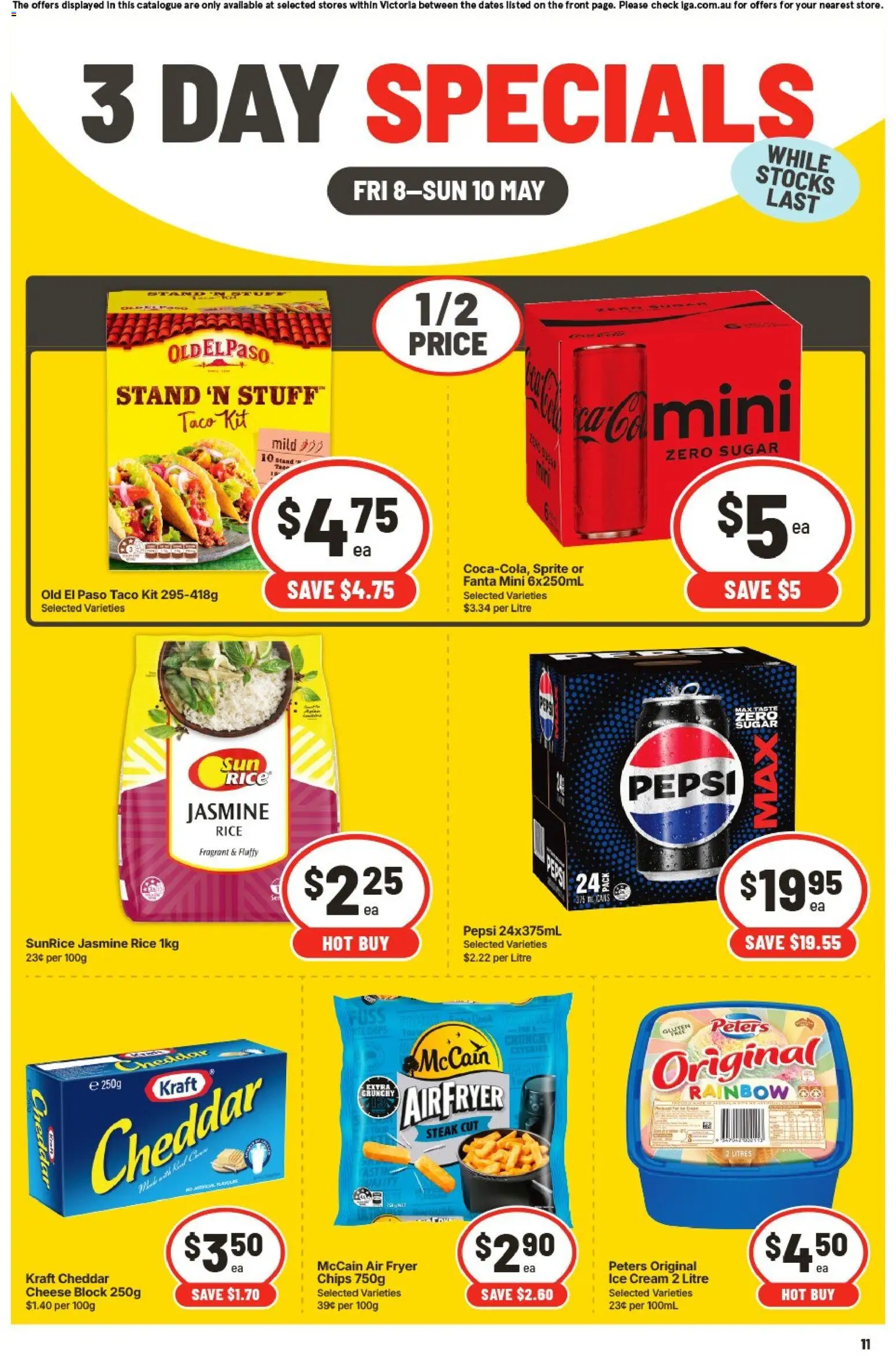 IGA catalogue - valid from 08.05.2026 | Page: 2 | Products: Rice, Pepsi, Steak, Sugar