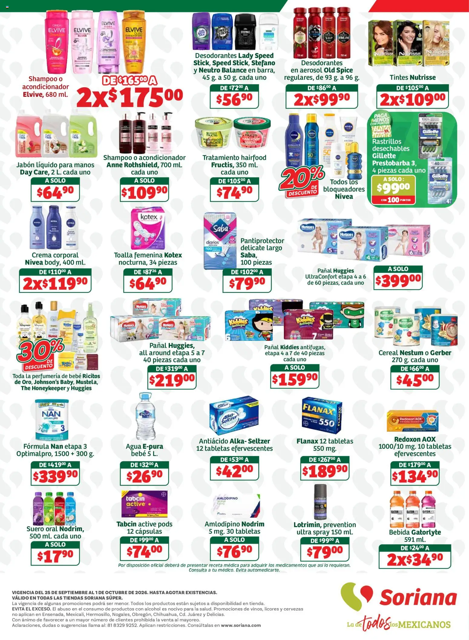 Nuevas ofertas de Soriana válidas en toda la República Mexicana desde el 25/09/2026. ¡Encuentra las mejores ofertas en Soriana En México Oferta se dice Soriana Súper Nacional! | Página: 8 | Productos: Toalla, Cápsulas, Acondicionador, Jabón