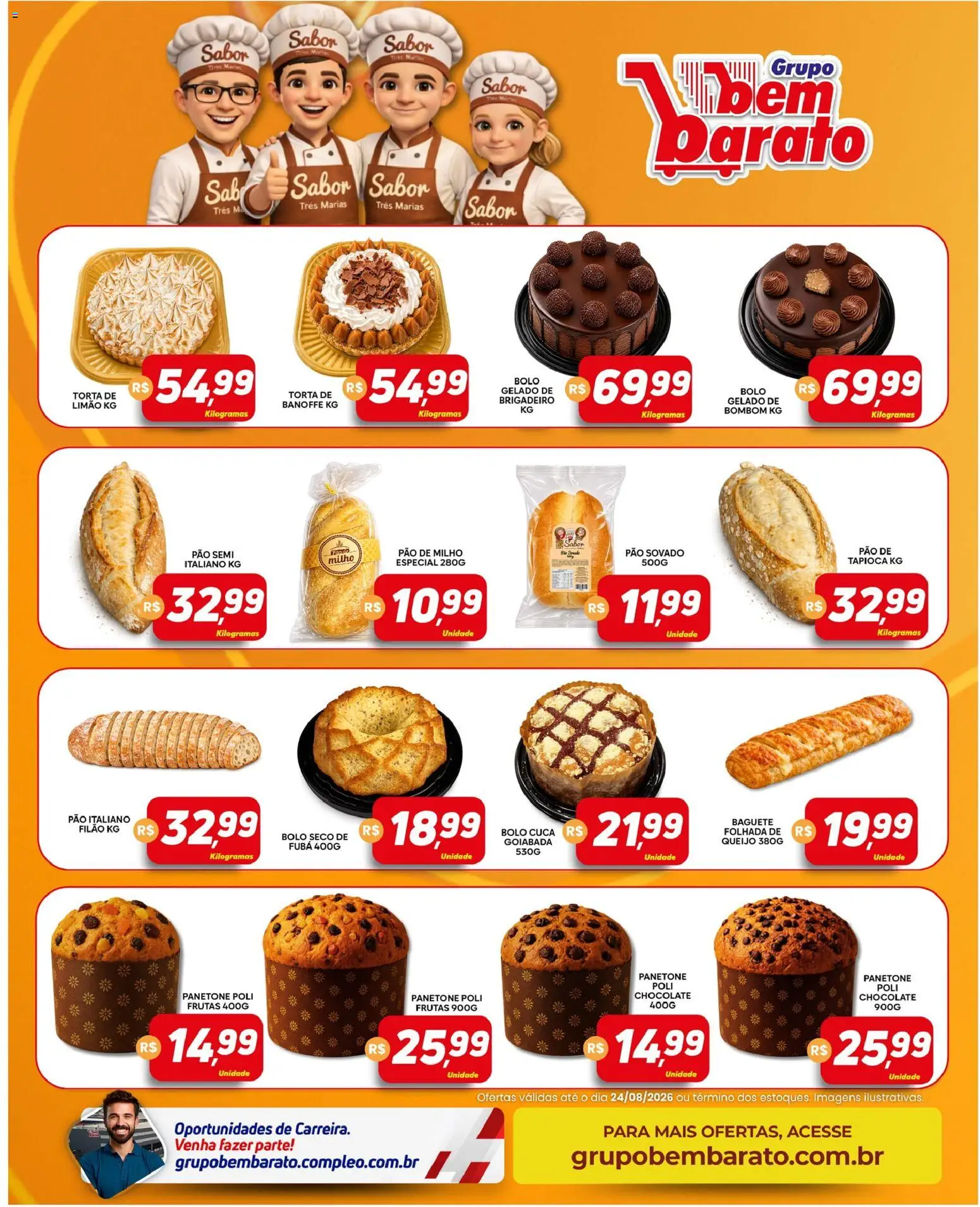Supermercado Bem Barato Folheto - válido de 18/08/2026 | Página: 4 | Produtos: Queijo, Bolo, Bombom, Goiabada