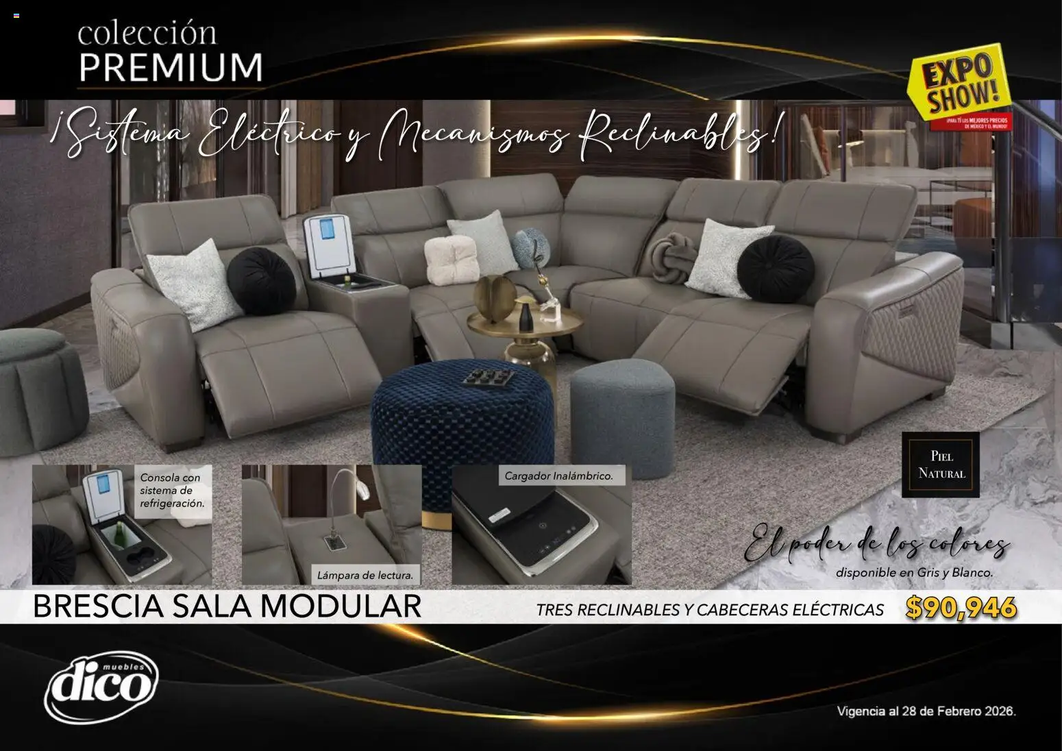Nuevas ofertas de Muebles Dico válidas en toda la República Mexicana desde el 10.02.2026. ¡Encuentra las mejores ofertas en Muebles Dico catálogo Colección Premium! | Página: 14 | Productos: Cargador, Modular, Lámpara