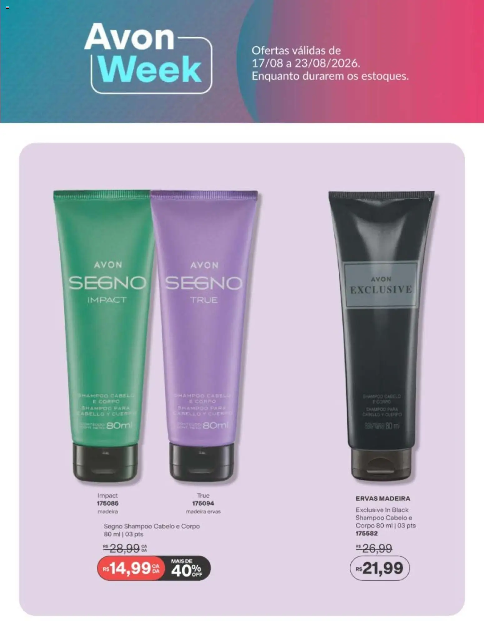 Avon Folheto - válido de 01/09/2026 | Página: 185 | Produtos: Shampoo