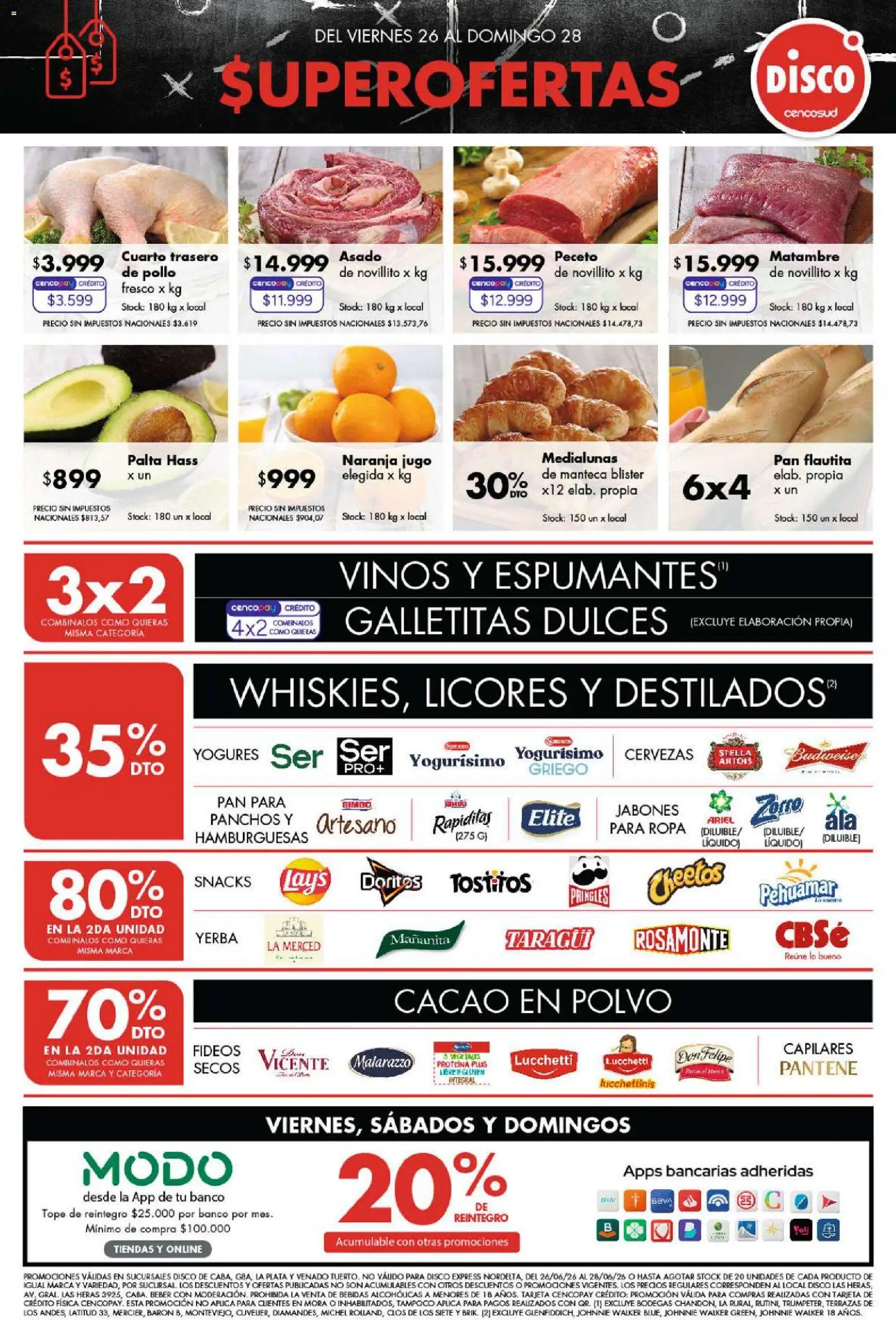 Disco - SUPEROFERTAS │ válido desde el 26/06/2026 | Página: 1 | Productos: Disco, Yerba, Ropa, Fideos