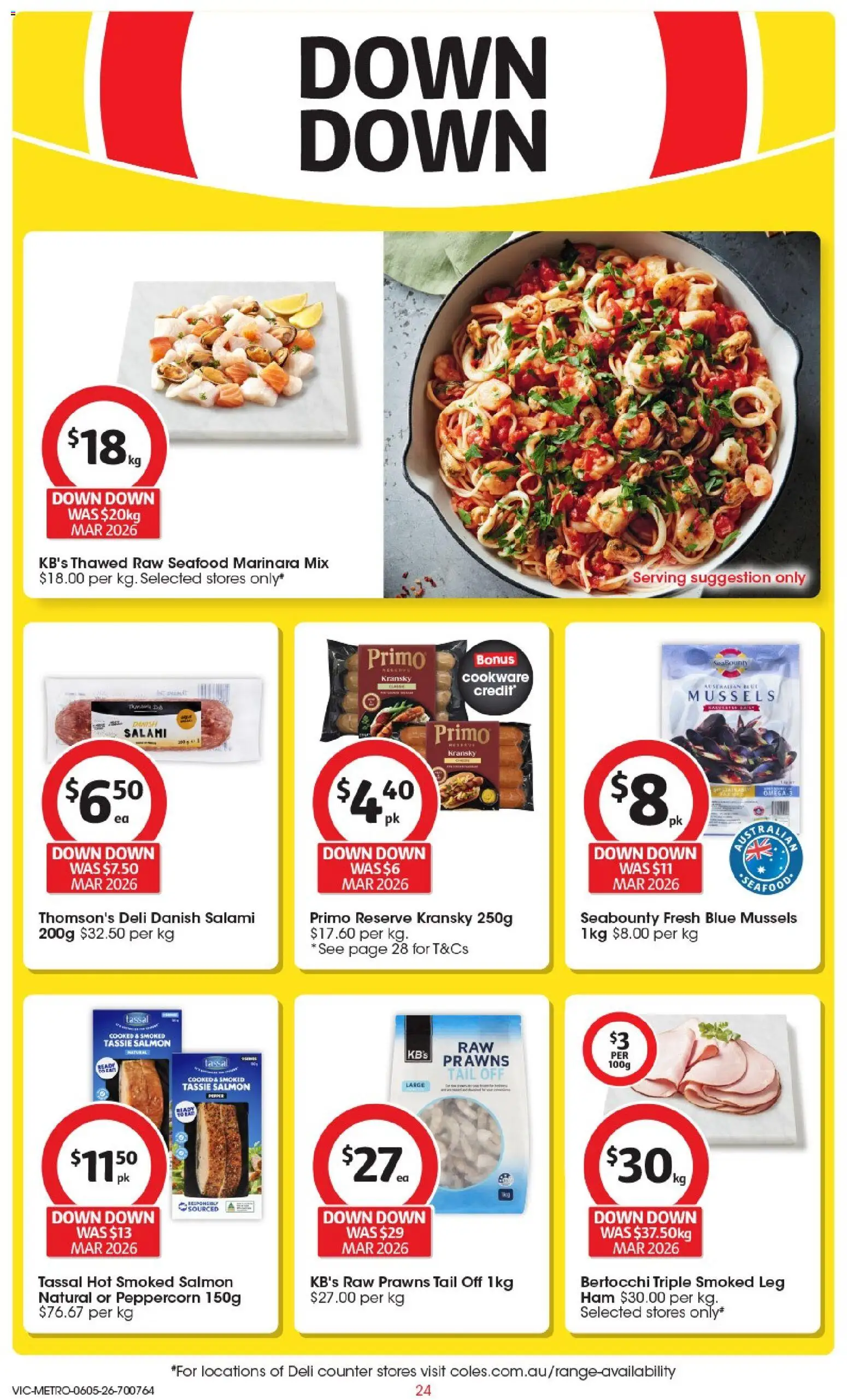 Coles catalogue - valid from 06.05.2026 | Page: 25 | Products: Salami, Ham, Cookware, Seafood