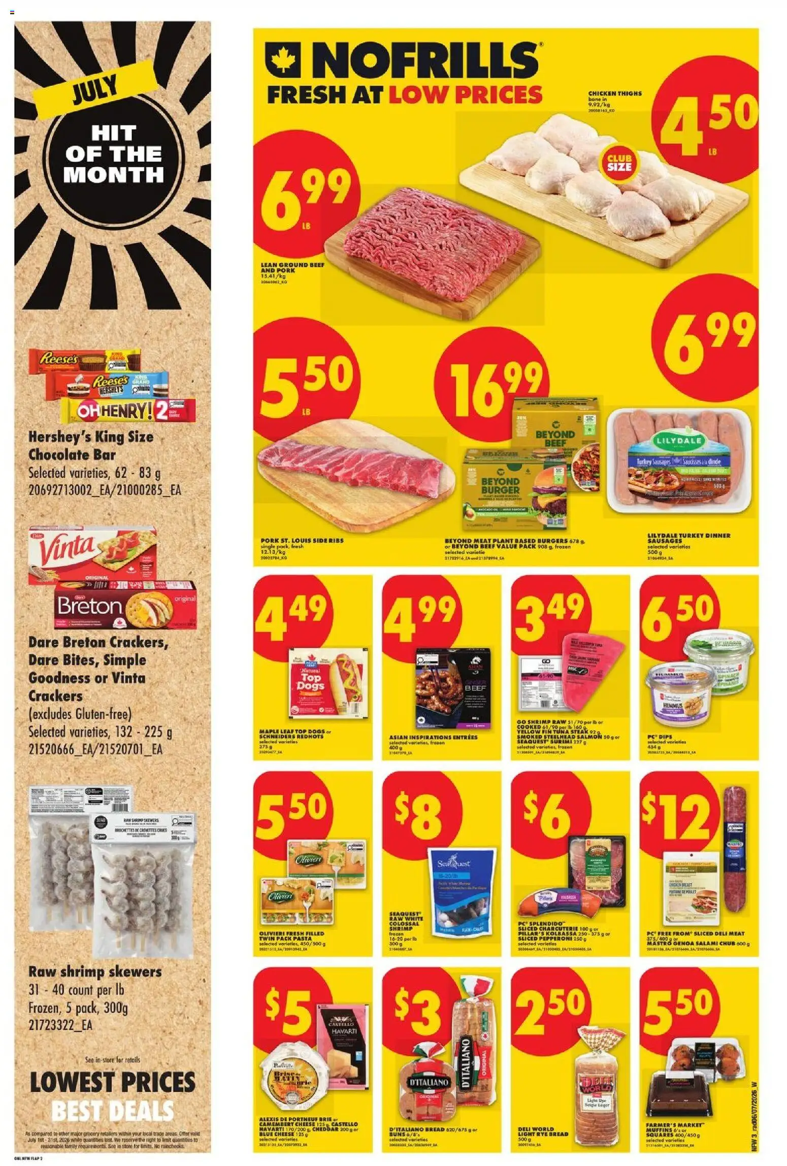 No Frills flyer valid from Jul 9, 2026 | Page: 3 | Products: Beef, PC, Bread, Chicken