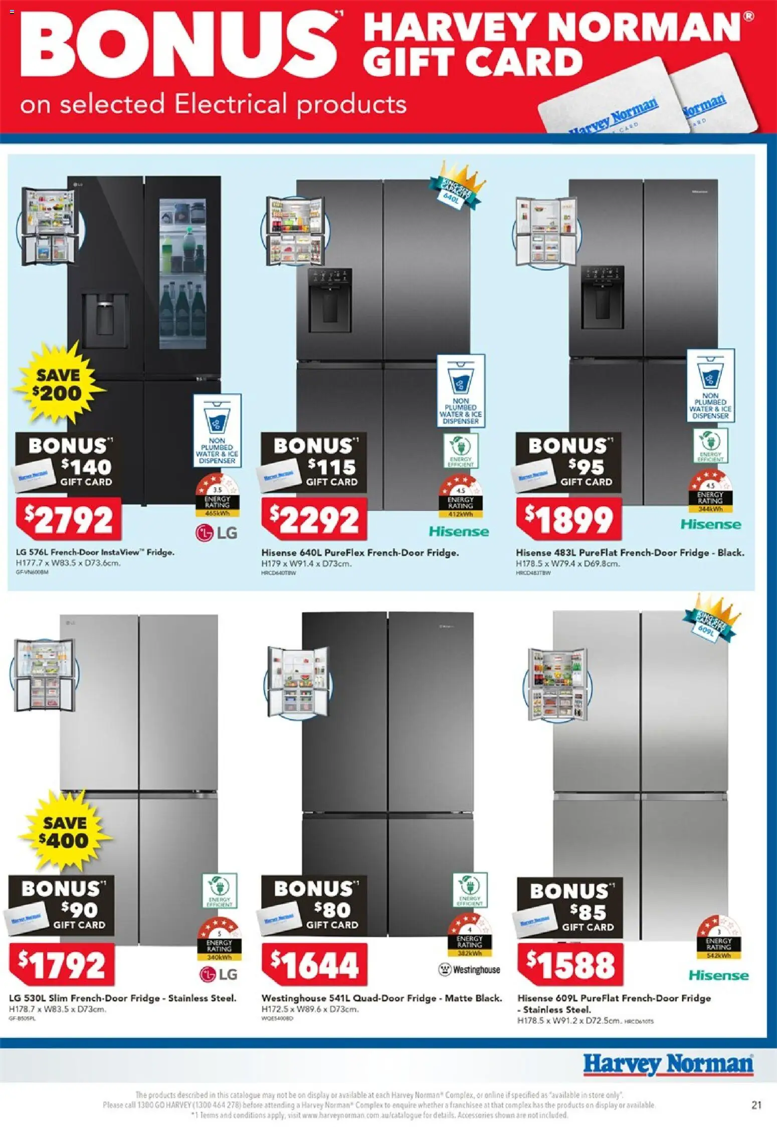 Harvey Norman catalogue - valid from 18.05.2026 | Page: 21 | Products: Water, Accessories, Fridge
