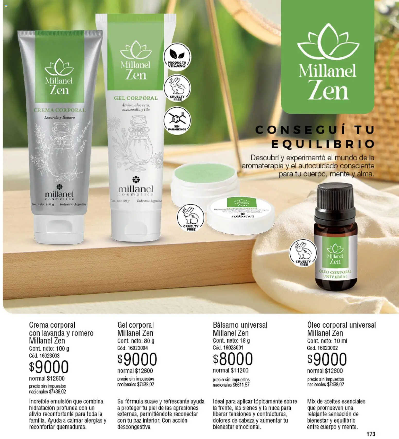 Millanel - Catálogo │ válido desde el 20/07/2026 | Página: 197 | Productos: Sobre, Gel corporal, Emulsión, Bálsamo