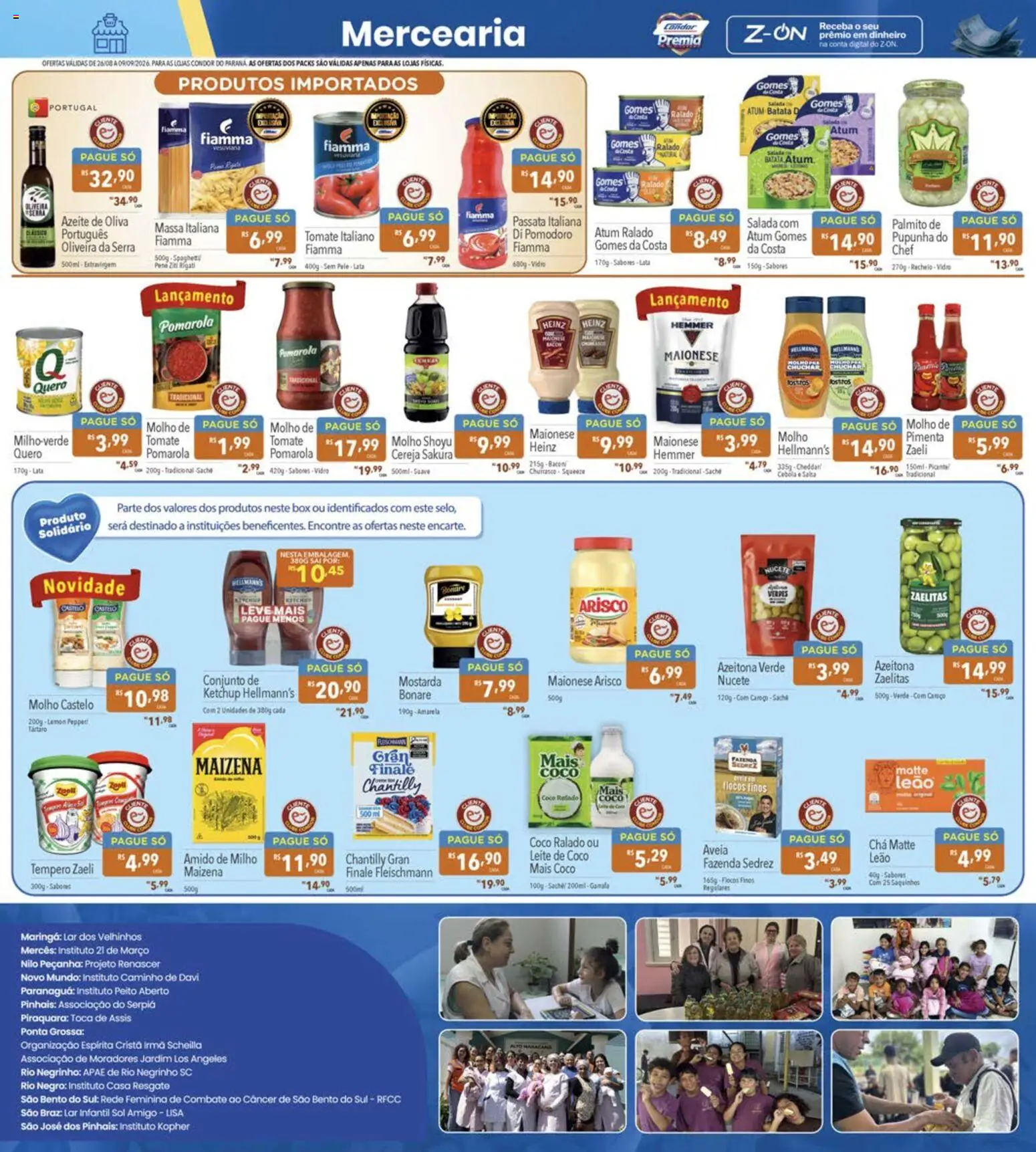Supermercados Condor Folheto - válido de 26/08/2026 | Página: 3 | Produtos: Coco, Cereja, Pimenta, Aveia