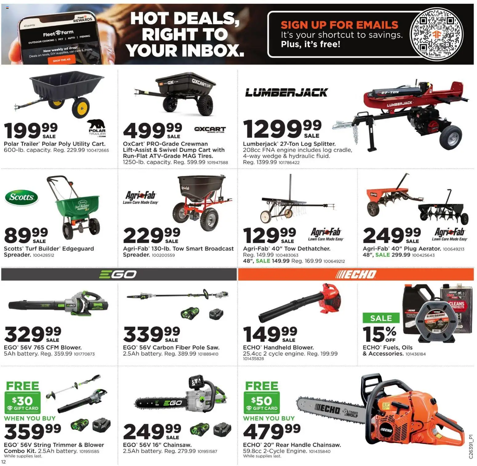 Mills Fleet Farm Weekly Ad - valid from 09/21/2026 | Page: 17 | Products: Trimmer, Swivel, String trimmer, Blower