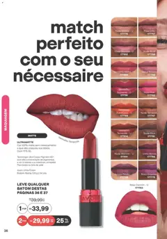 Avon folheto - Campanha 12 - Pré-Visualização do folheto da loja Avon, válido de 19/07/2026 | Página: 36 | Produtos: Maquiagem, Batom, Necessaire, Vinho