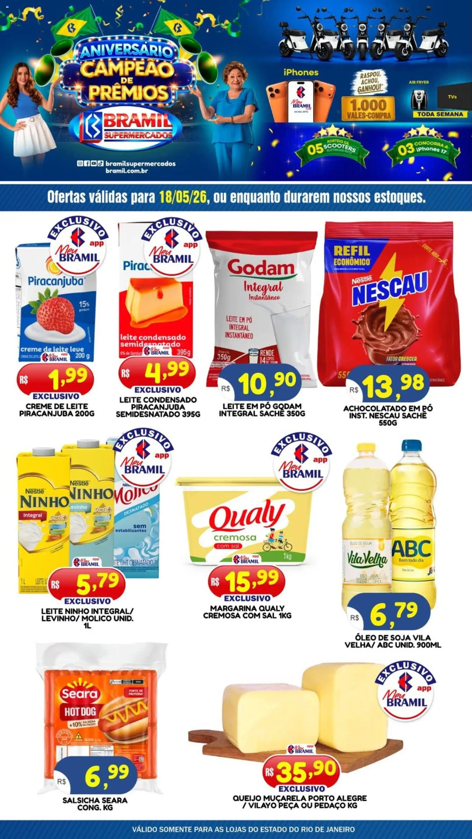 Bramil Supermercados Folheto - válido de 18.05.2026 | Página: 1 | Produtos: Pó, Óleo, Creme, Soja