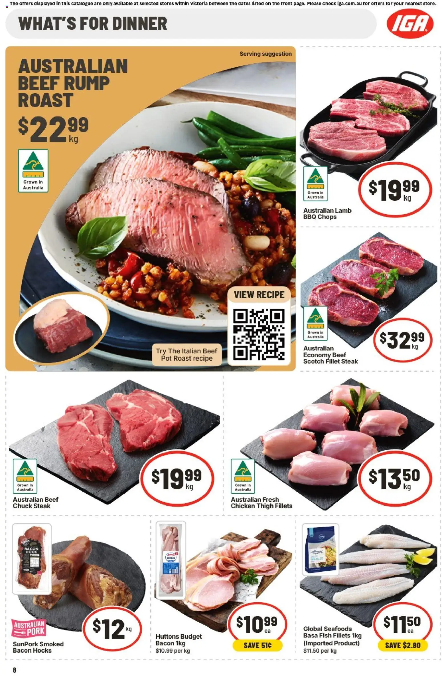 IGA catalogue - valid from 13.05.2026 | Page: 9 | Products: Chicken, Pork, Fish, Scotch
