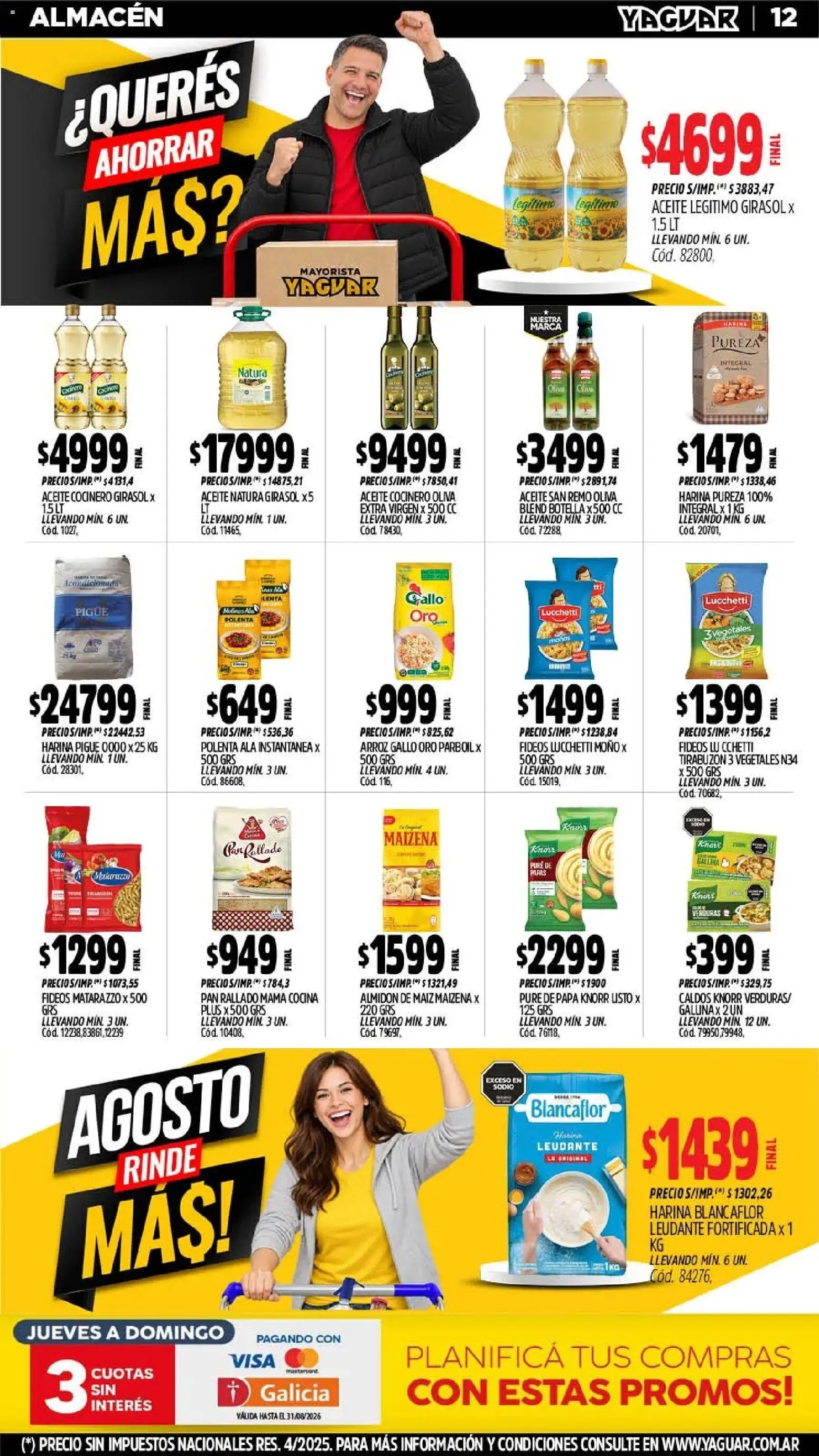 Yaguar - Oferta Semanal General Roca │ válido desde el 24/08/2026 | Página: 12 | Productos: Cocina, Maiz, Verduras, Arroz