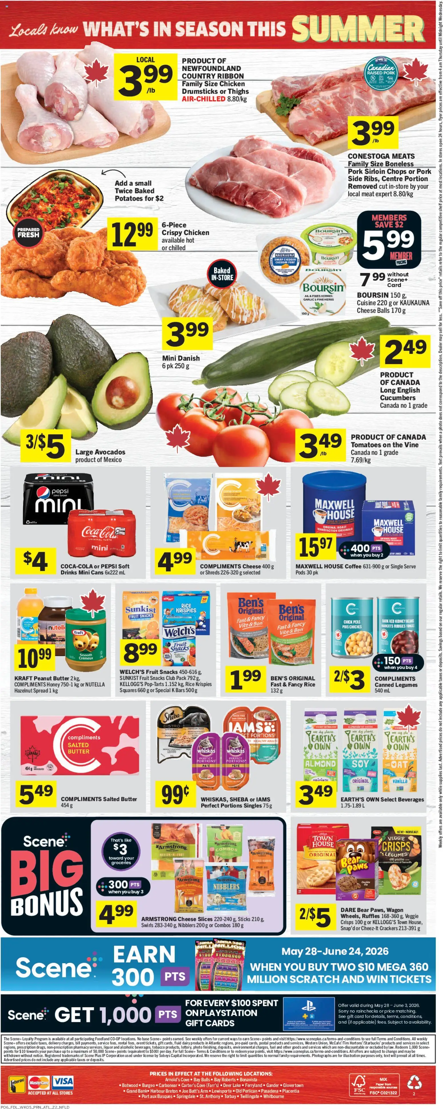 Foodland flyer valid from 28.05.2026 | Page: 2 | Products: Cucumbers, Playstation, Potatoes, Chicken