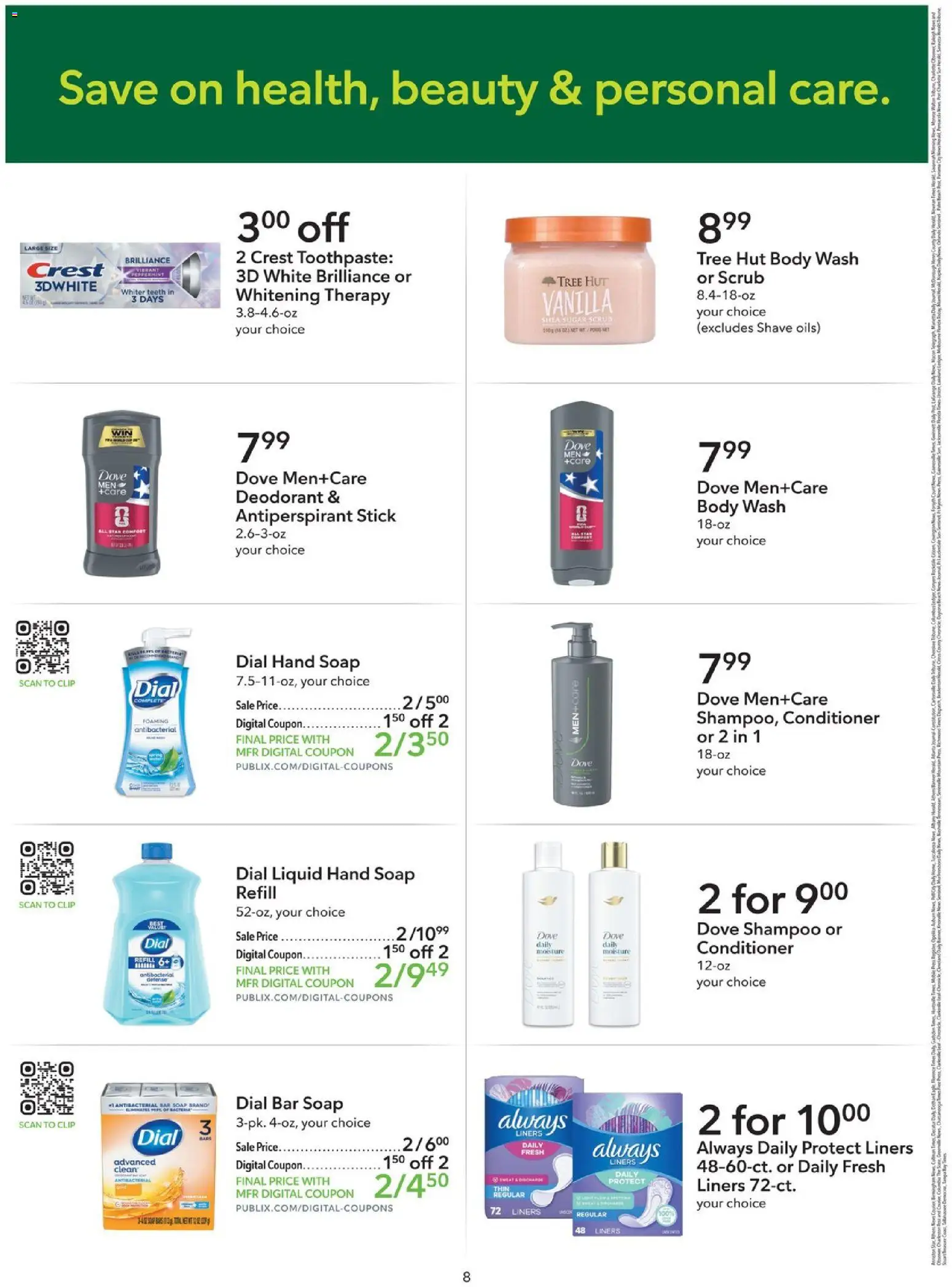 Publix Publix Extra Savings - valid from 06/27/2026 | Page: 8 | Products: Clip, Antiperspirant, Toothpaste, Sugar