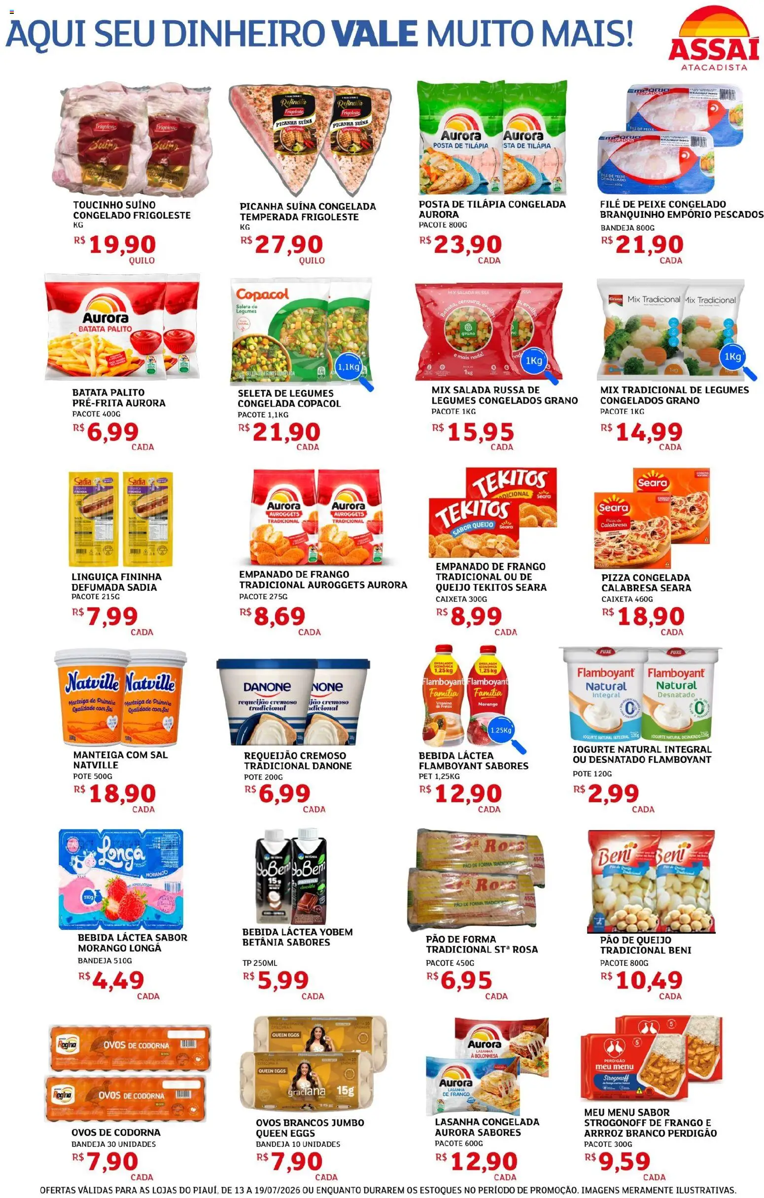 Assaí Atacadista Folheto - válido de 13/07/2026 | Página: 3 | Produtos: Iogurte, Pão, Lasanha, Frango