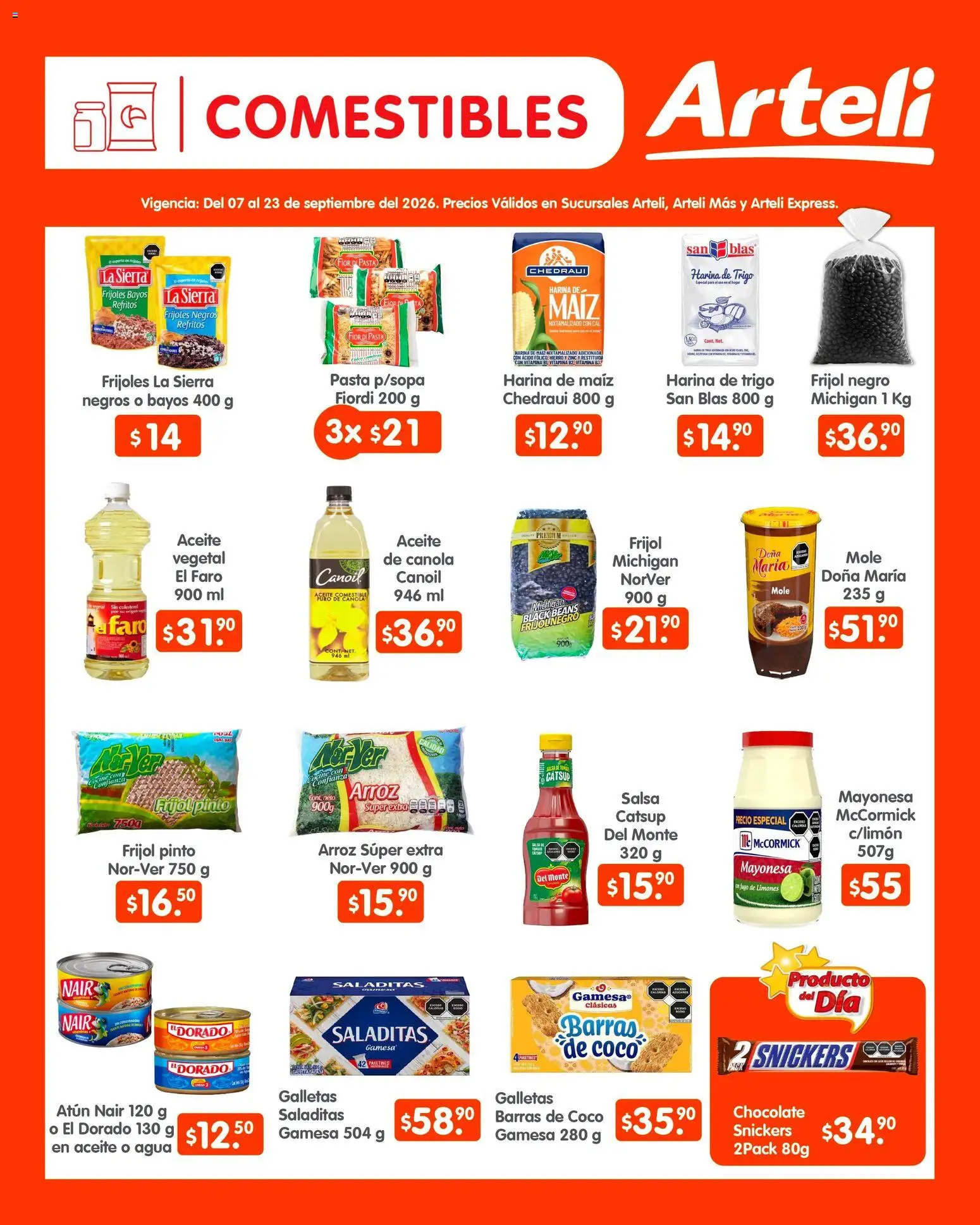 Nuevas ofertas de Arteli válidas en toda la República Mexicana desde el 07/09/2026. ¡Encuentra las mejores ofertas en Arteli folleto Quincenal! | Página: 4 | Productos: Agua, Chocolate, Jugo, Limones