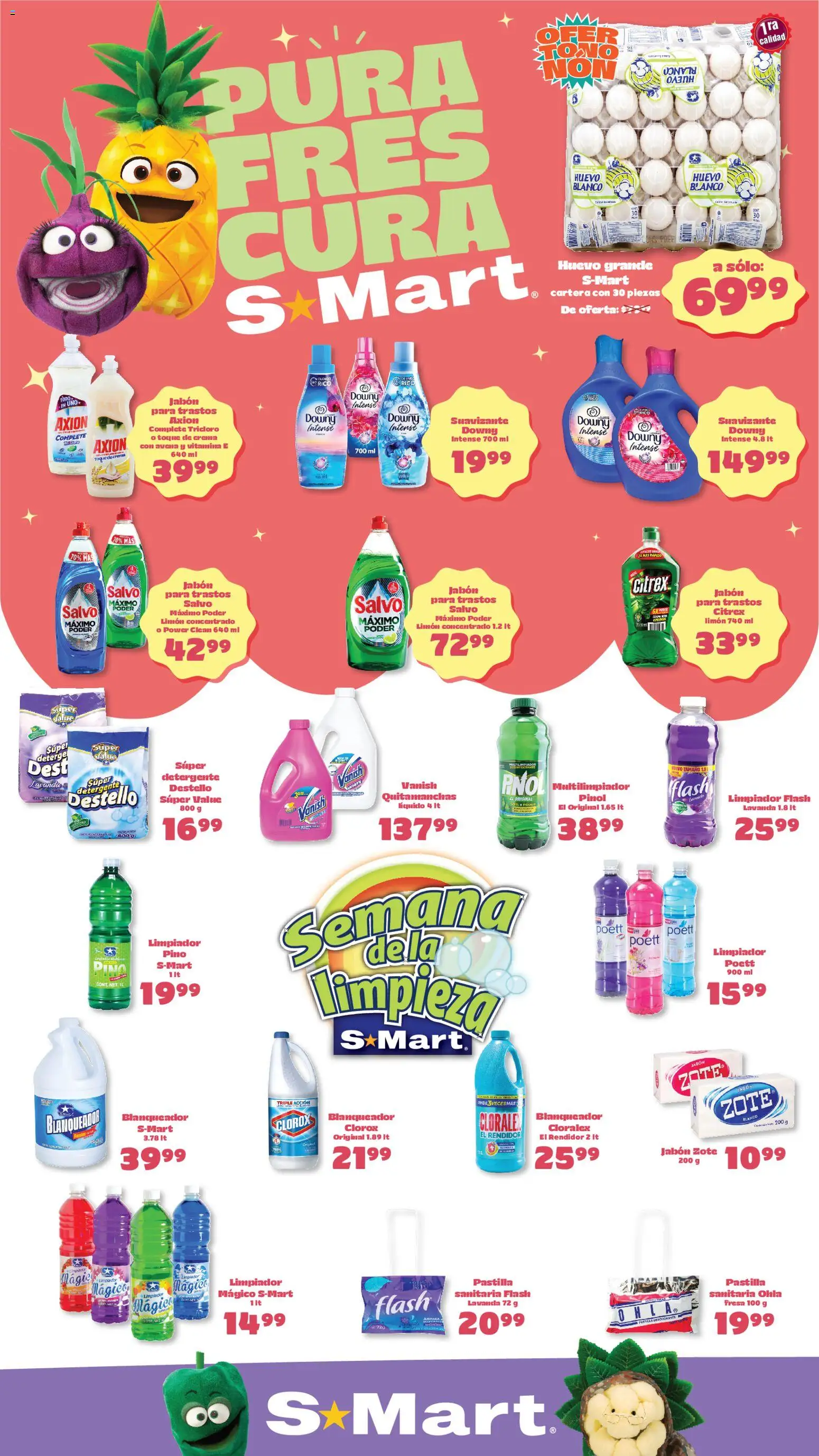 Nuevas ofertas de S-Mart válidas en toda la República Mexicana desde el 01.05.2026. ¡Encuentra las mejores ofertas en S-Mart folleto Ofertas de feria Monterrey! | Página: 1 | Productos: Fresa, Suavizante, Limpiador, Jabón