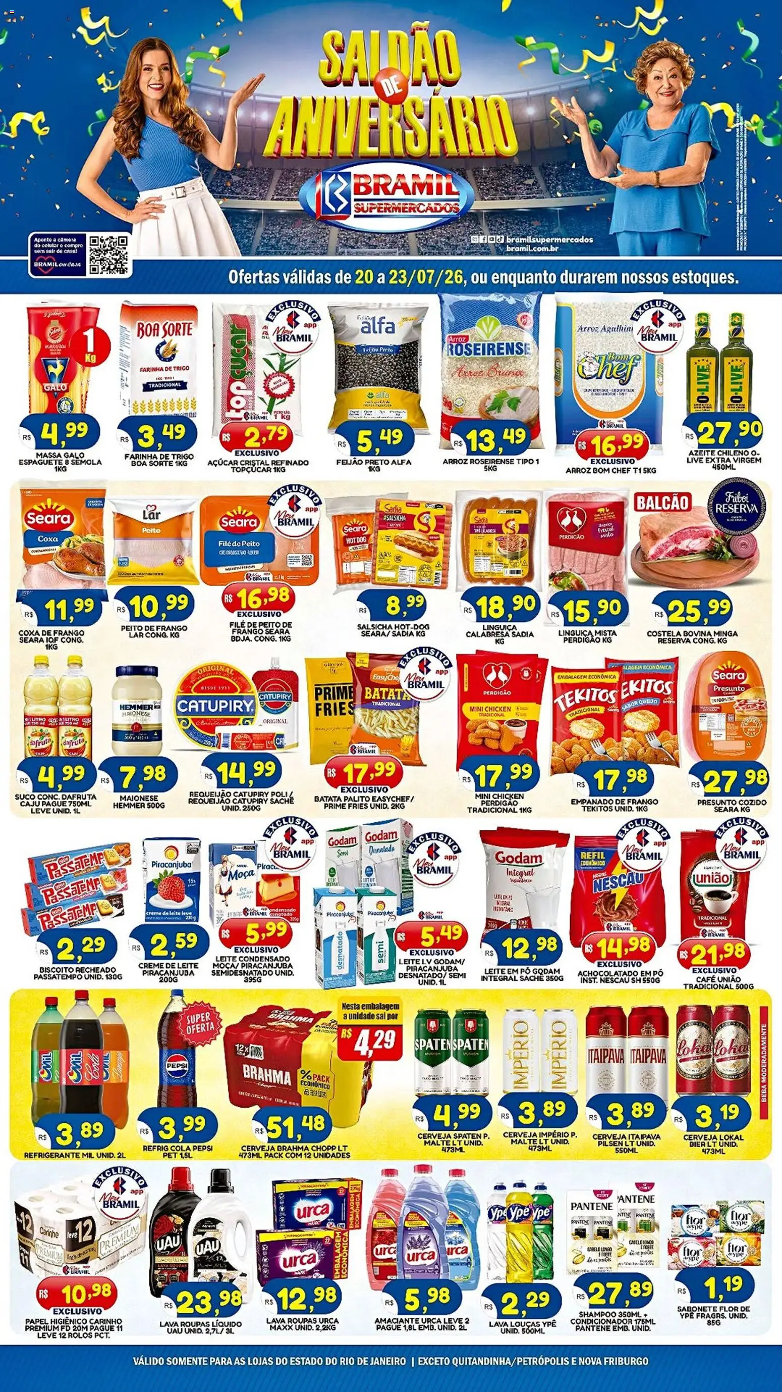 Bramil Supermercados Folheto - válido de 20/07/2026 | Página: 1 | Produtos: Shampoo, Roupas, Açúcar, Frango