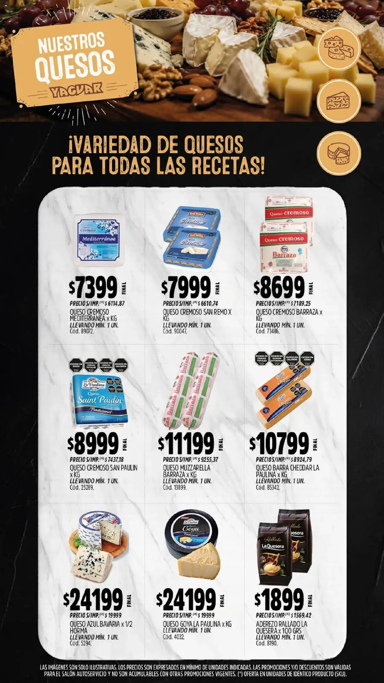 Yaguar - Oferta Semanal Trelew │ válido desde el 10/08/2026 | Página: 8 | Productos: Queso azul, Aderezo, Muzzarella, Queso
