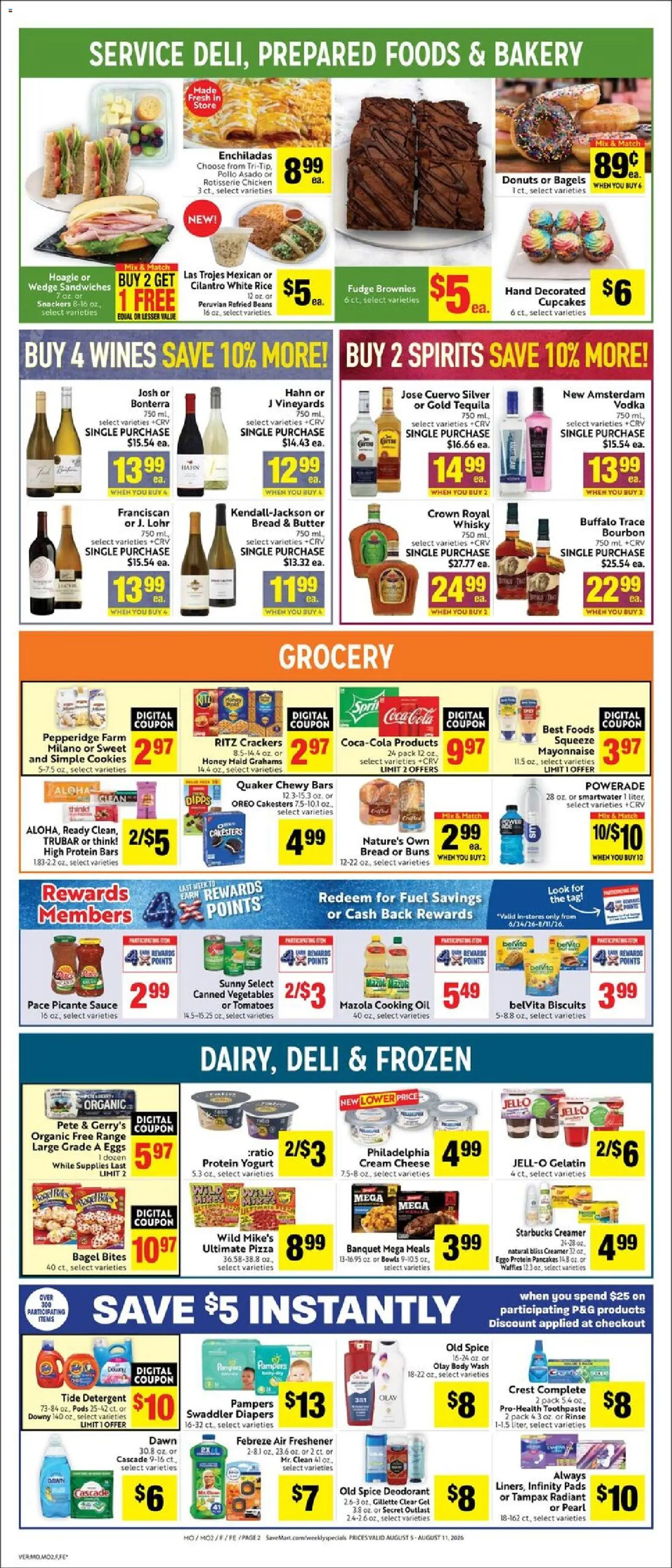 Save Mart Weekly Ad - valid from 08/05/2026 | Page: 2 | Products: Oil, Bread, Cookies, Body Wash