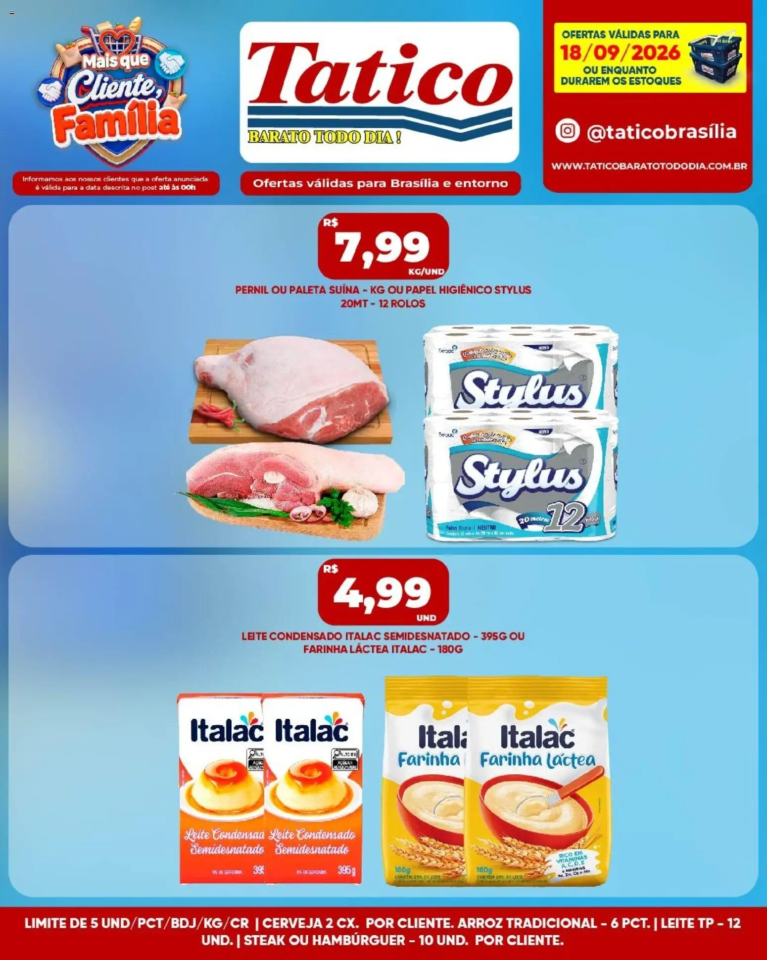 Tatico Folheto - válido de 18/09/2026 | Página: 5 | Produtos: Farinha, Cerveja, Açúcar, Papel higiênico