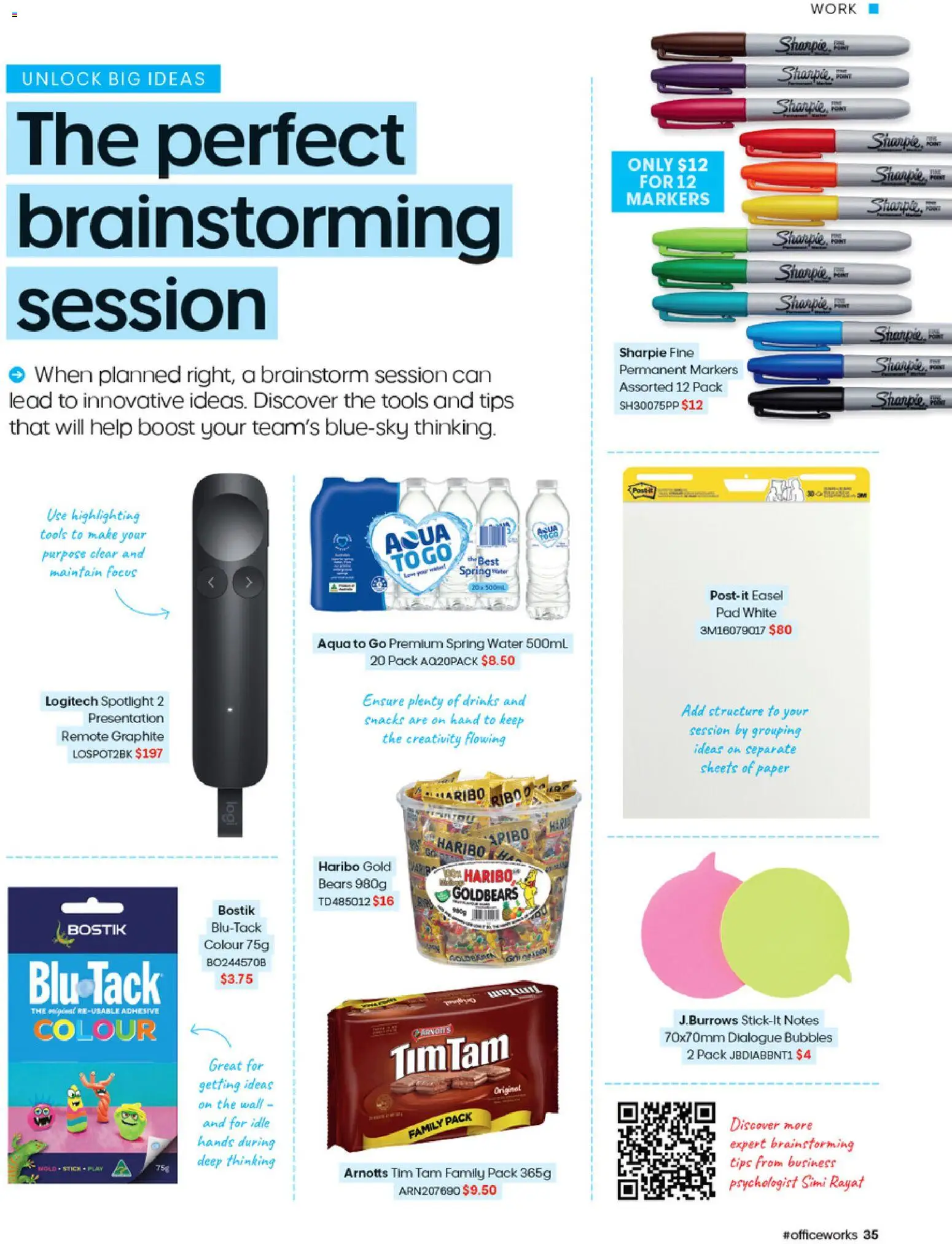 Officeworks catalogue - valid from 27/08/2026 | Page: 35 | Products: Drinks, Spring water, Snacks, Tools