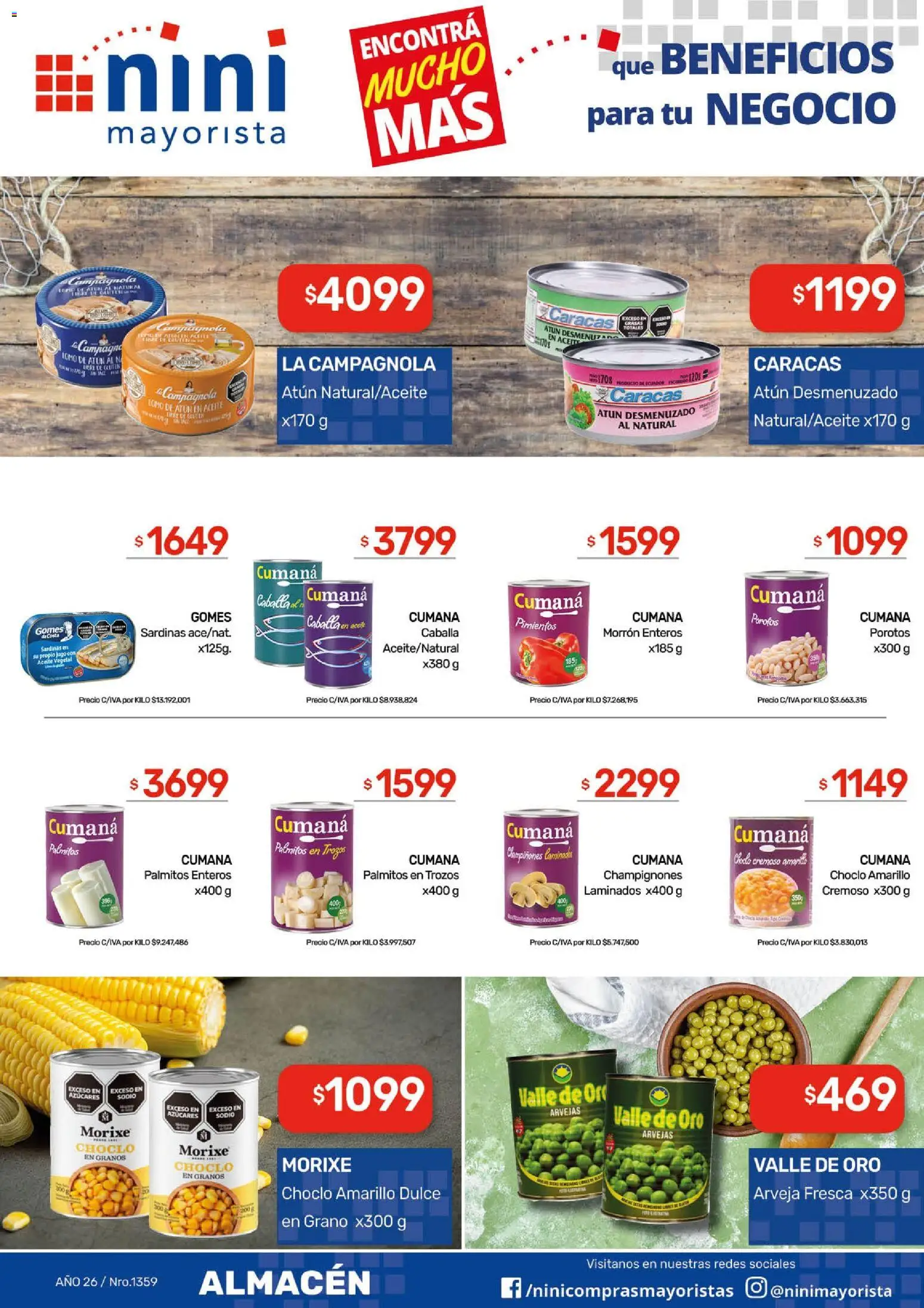 NINI Mayorista ofertas │ válido desde el 11.05.2026 | Página: 27 | Productos: Arveja, Choclo, Aceite, Atún