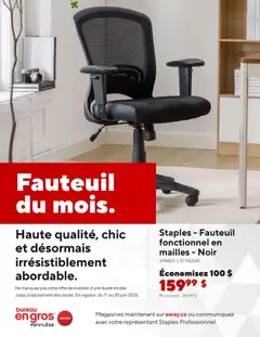 Preview of Staples circulaire - Fauteuil du mois from shop Staples valid from 01.06.2026
