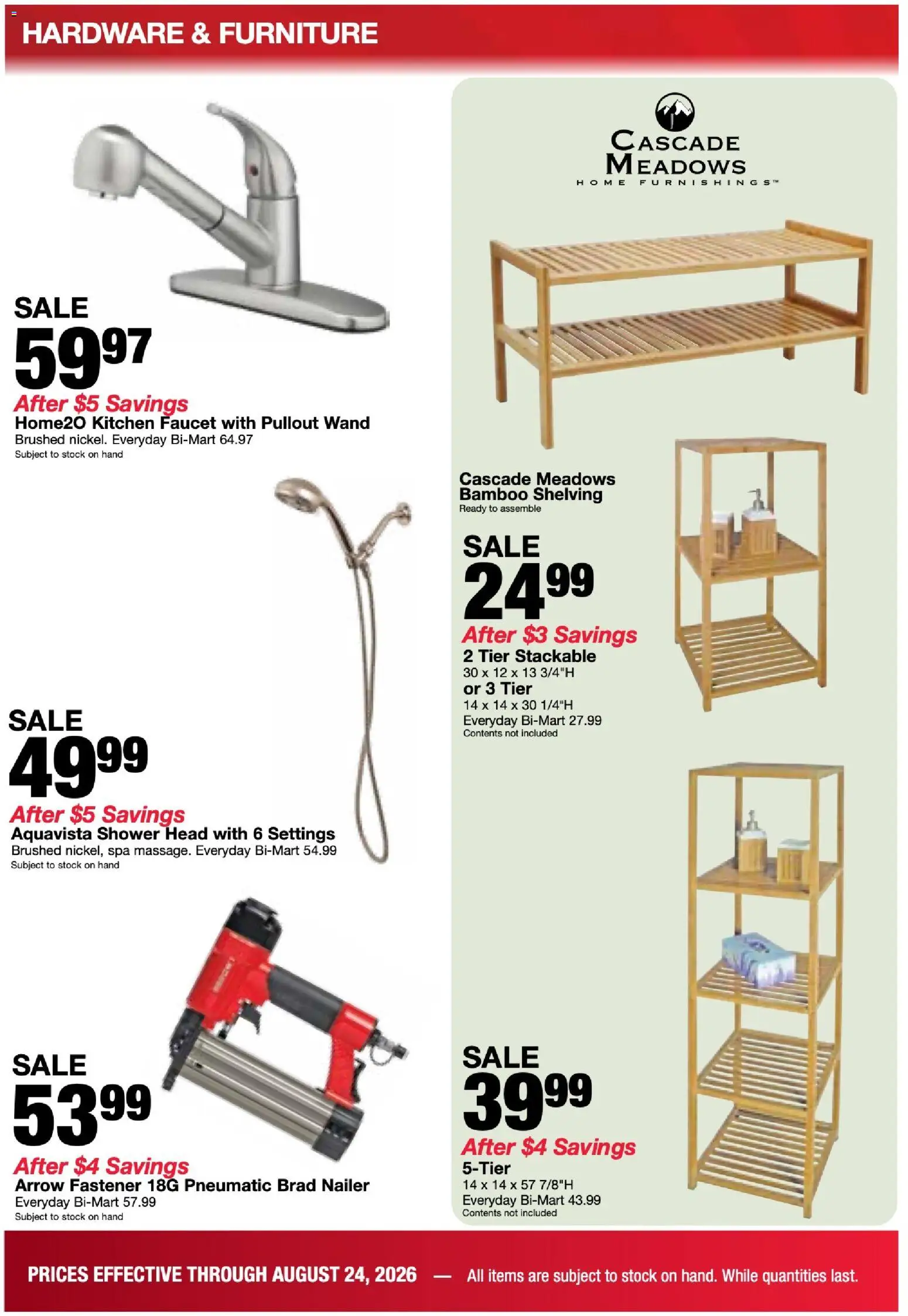 Bi-Mart Weekly Ad - valid from 08/18/2026 | Page: 18 | Products: Pneumatic, Shower, Arrow, Shower Head