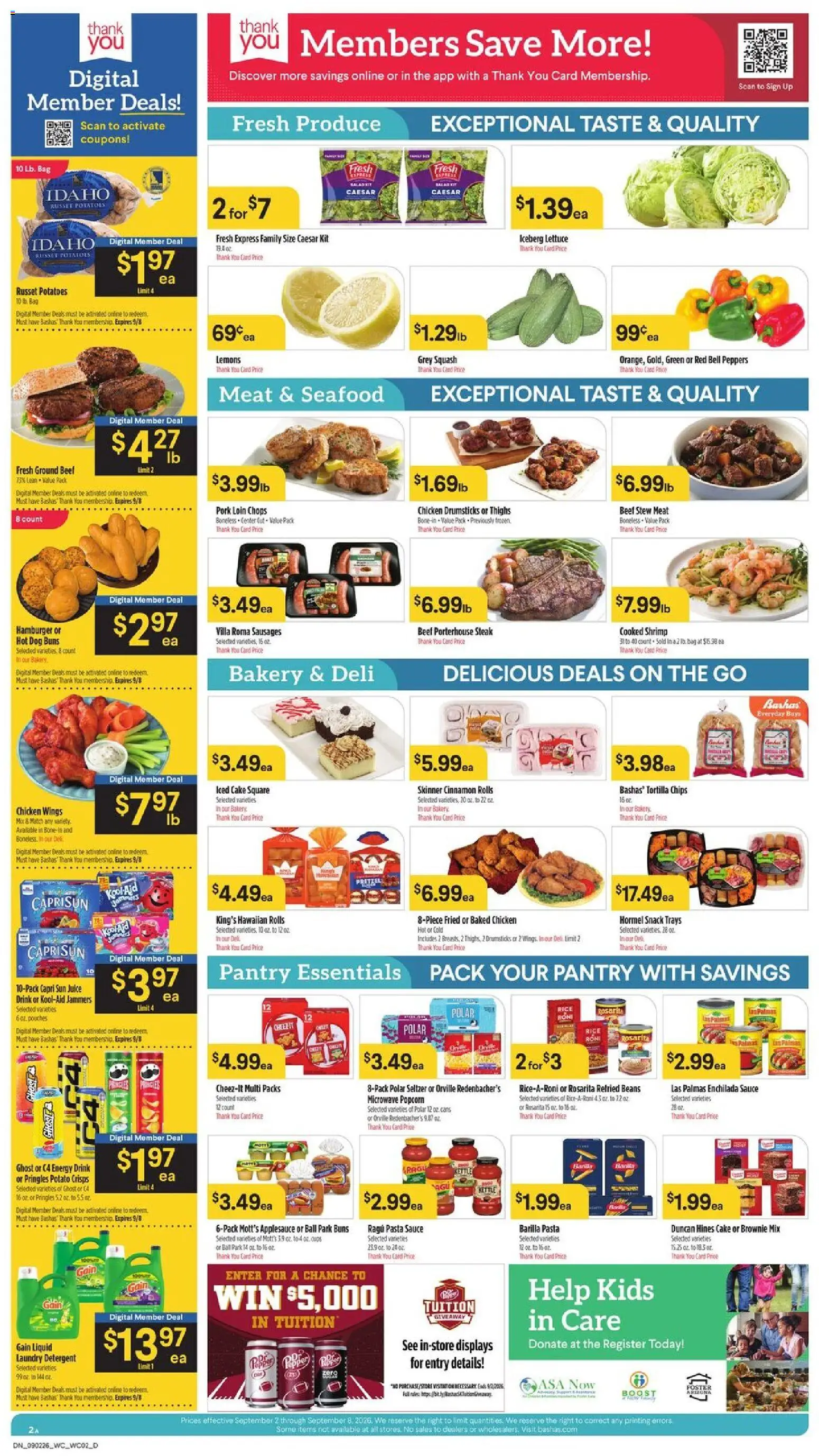 Basha's Dine - valid from 09/02/2026 | Page: 2 | Products: Squash, Hamburger, Chicken wings, Cake