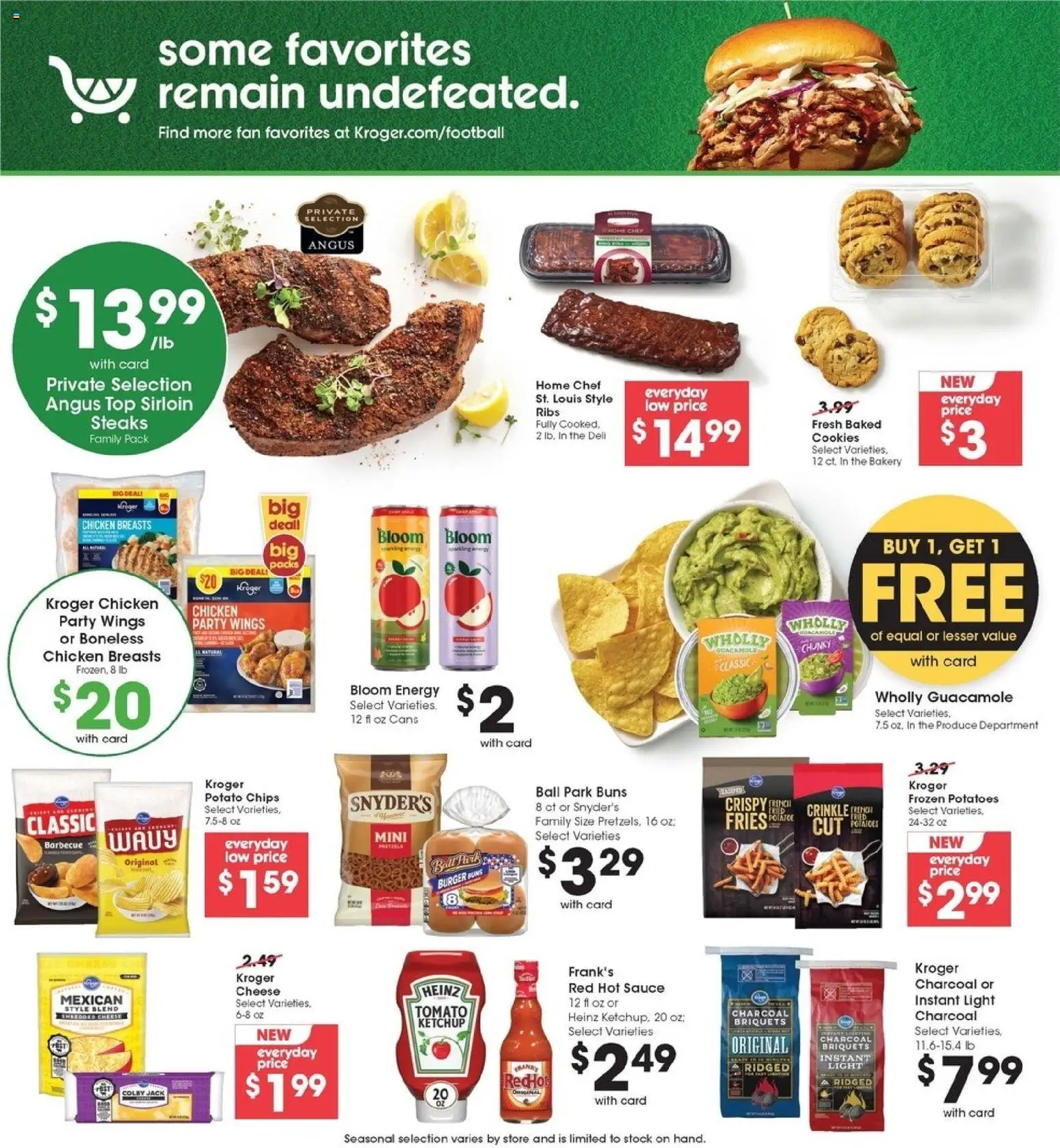 Kroger Weekly Ad - valid from 09/30/2026 | Page: 5 | Products: Charcoal, Cheese, Chicken breasts, Tomato