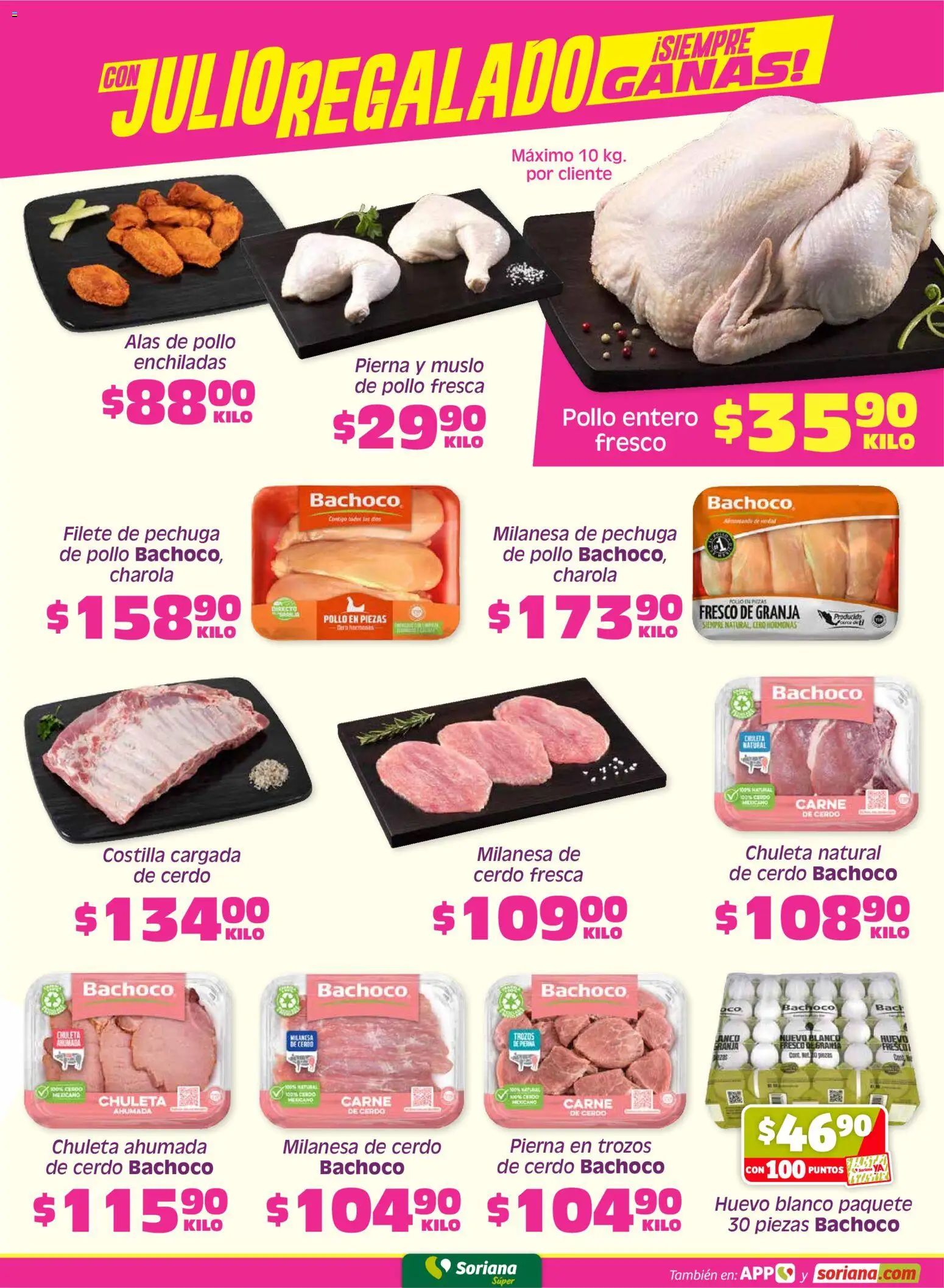 Nuevas ofertas de Soriana válidas en toda la República Mexicana desde el 29.05.2026. ¡Encuentra las mejores ofertas en Soriana Fin de Semana Súper: Ags, Nay, Jal, Qro, Col, Mich, Gto, Hgo, Tlax, Mor, Pue, Gro, Oax, Edo. de Mex, Valle de México, Za! | Página: 3 | Productos: Pollo, Milanesa, Huevo, Cerdo