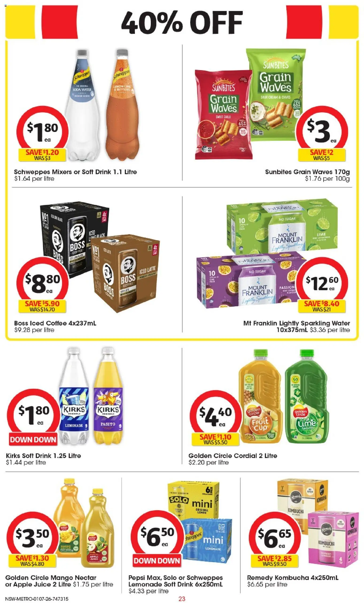 Coles catalogue - valid from 01/07/2026 | Page: 23 | Products: Cream, Water, Lemon, Lime