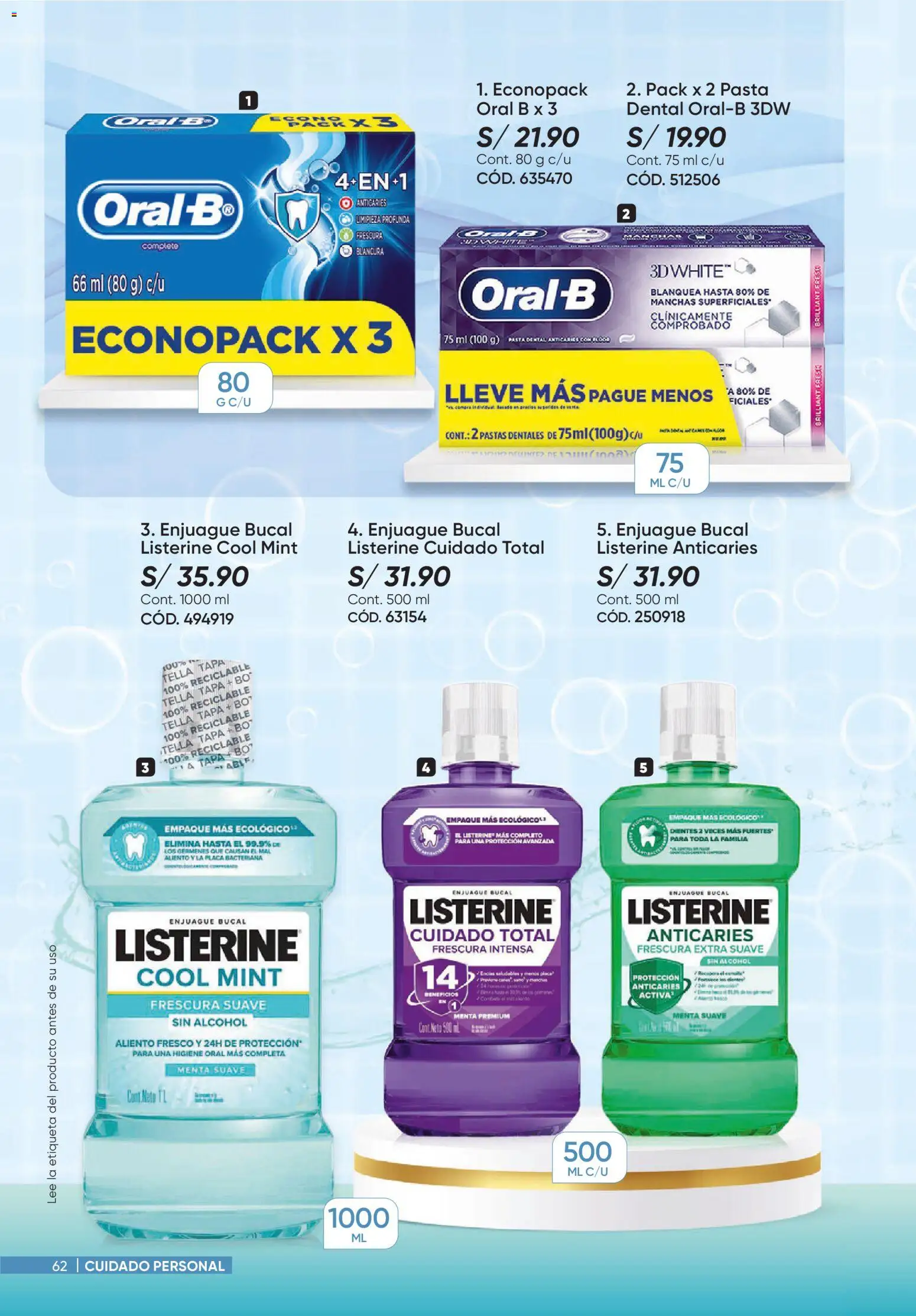 Catálogo Azzorti válido desde 27/07/2026 | Página: 62 | Productos: Pasta dental, Enjuague bucal, Pasta, Empaque