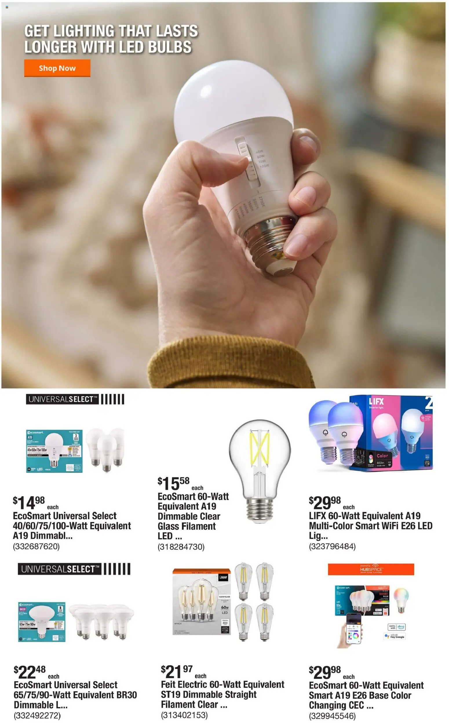 Home Depot Weekly Ad - valid from 07/30/2026 | Page: 8 | Products: Lighting, Filament