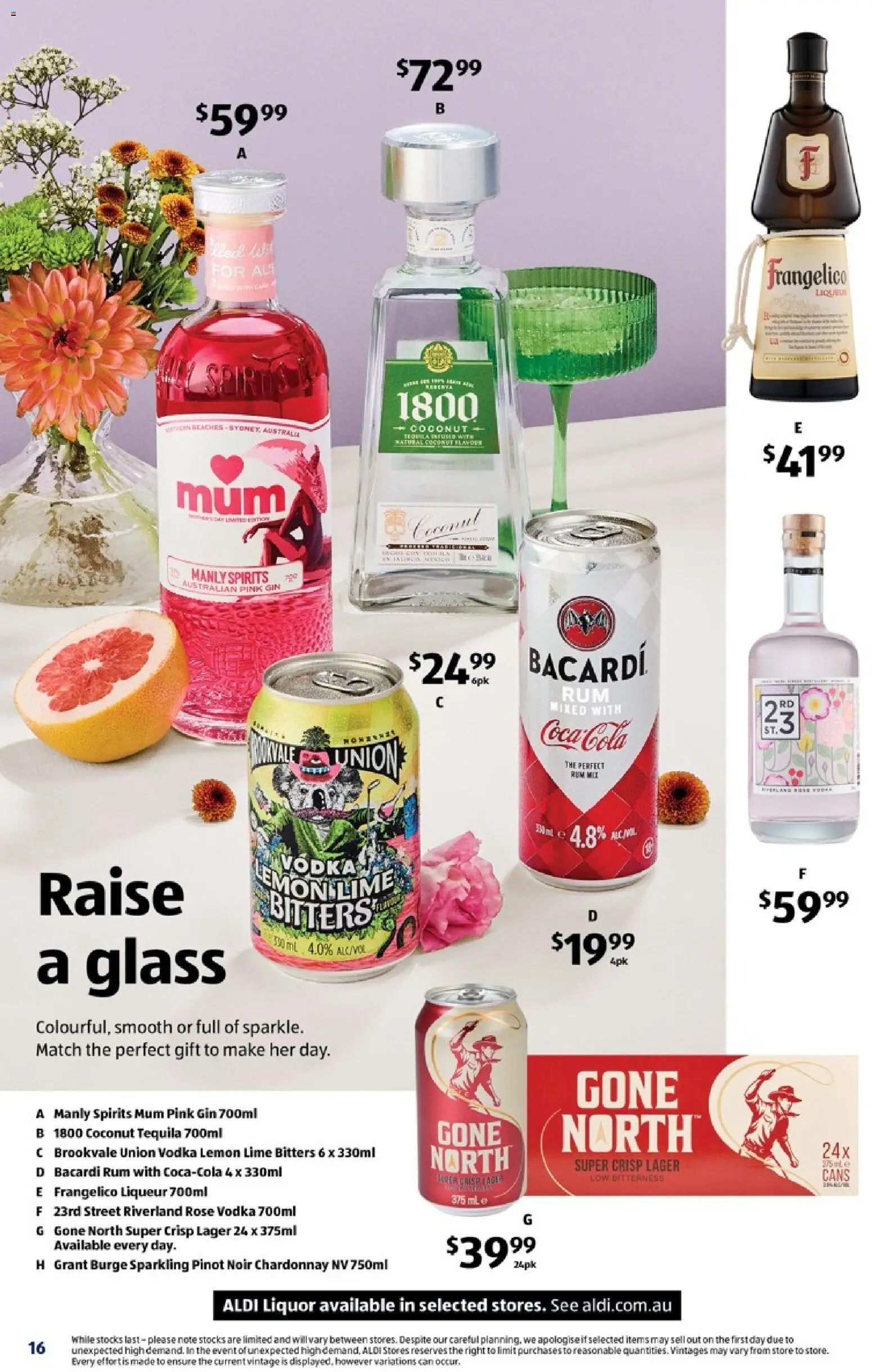 Aldi catalogue - valid from 29.04.2026 | Page: 16 | Products: Gin, Vodka, Rum, Lime
