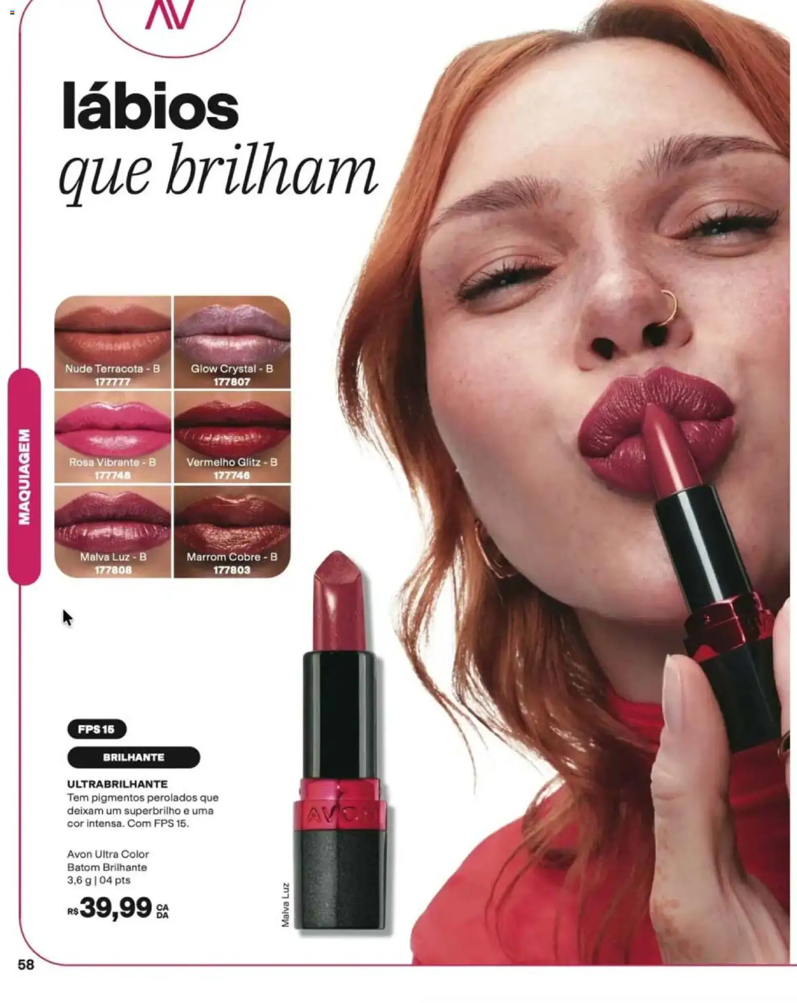 Avon Folheto - válido de 12/10/2026 | Página: 58 | Produtos: Maquiagem, Batom