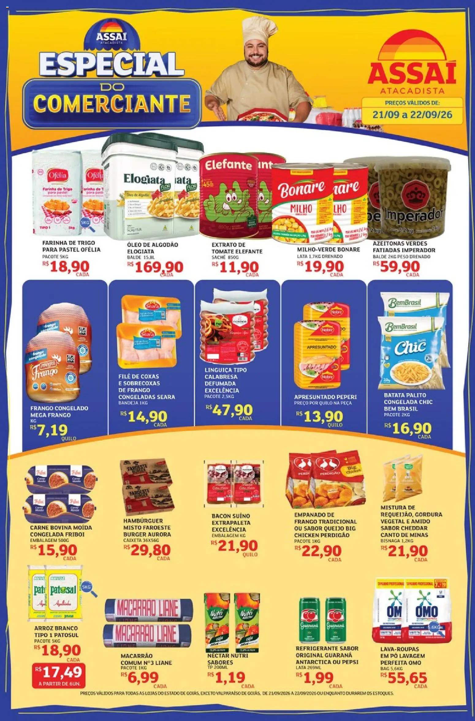 Assaí Atacadista Folheto - válido de 21/09/2026 | Página: 1 | Produtos: Óleo, Arroz, Hambúrguer, Bacon
