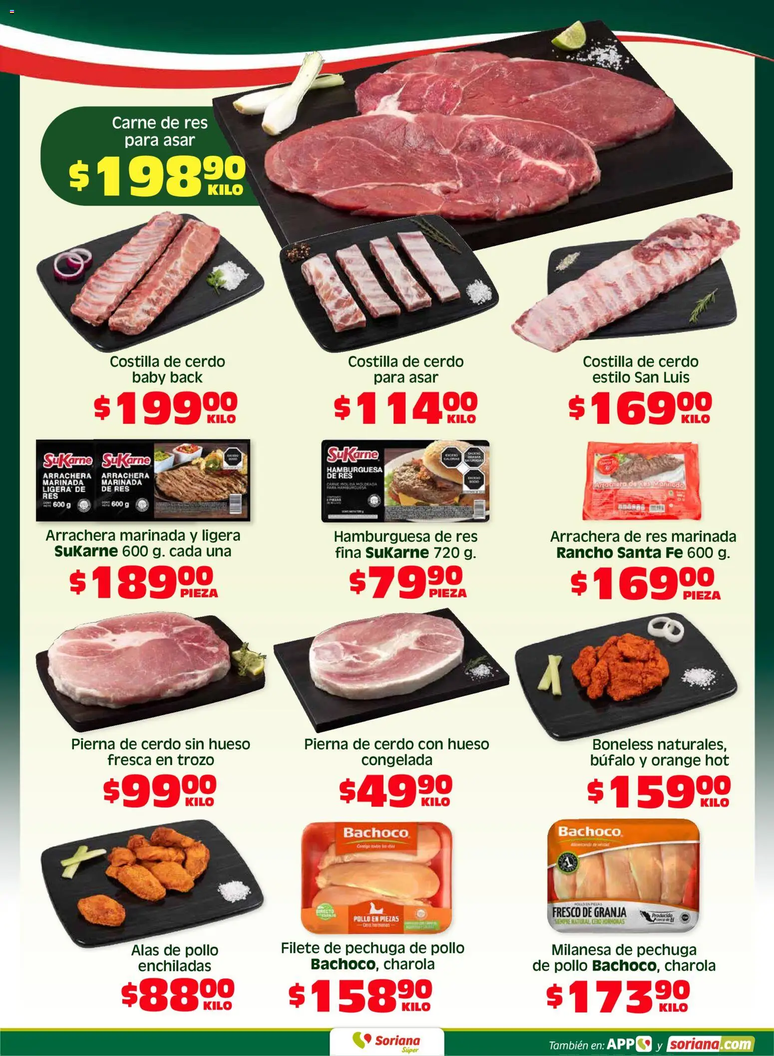 Nuevas ofertas de Soriana válidas en toda la República Mexicana desde el 08.05.2026. ¡Encuentra las mejores ofertas en Soriana Fin de Semana Súper: Juárez! | Página: 4 | Productos: Pollo, Milanesa, Cerdo, Res